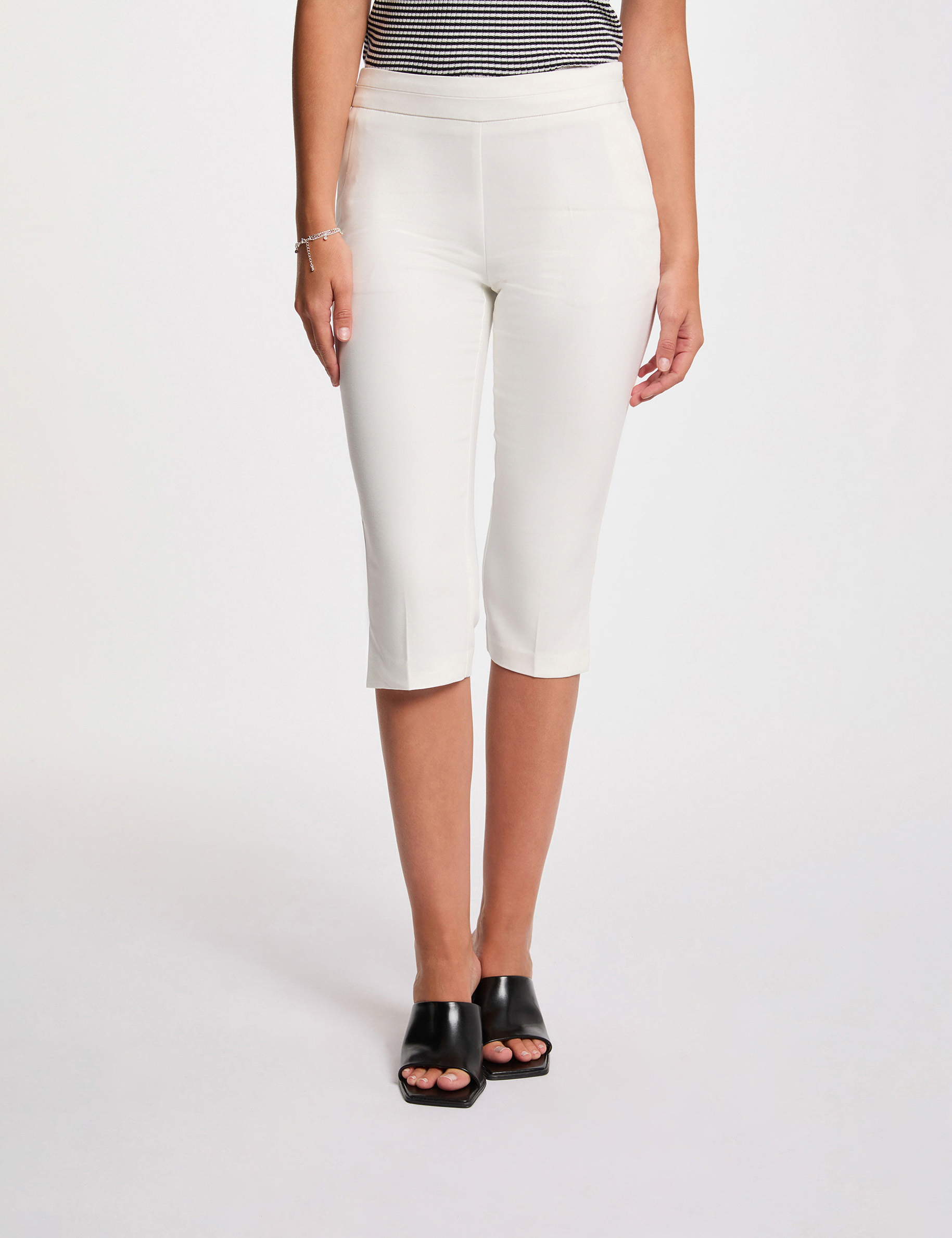 Slim-Fit-Caprihose weiss damen