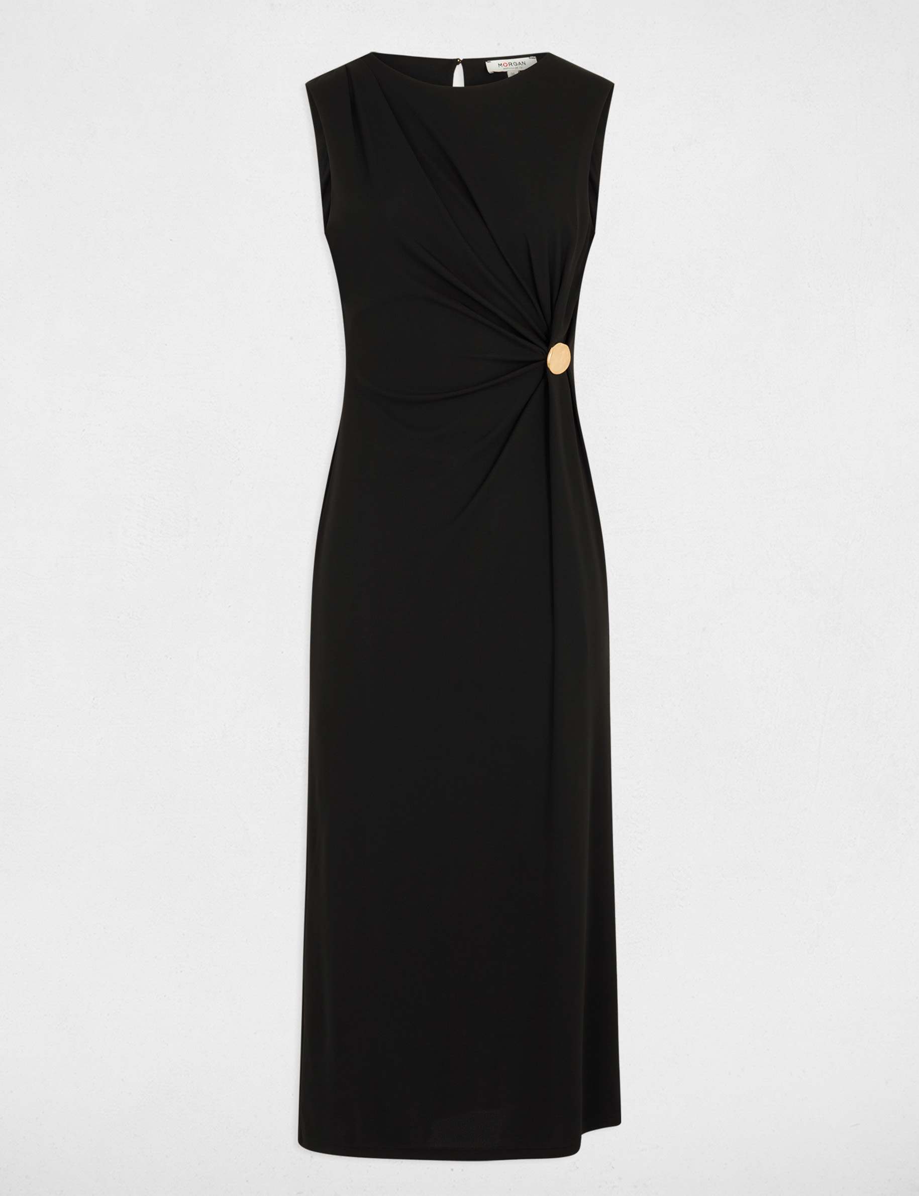 Robe longue sans manches noir femme