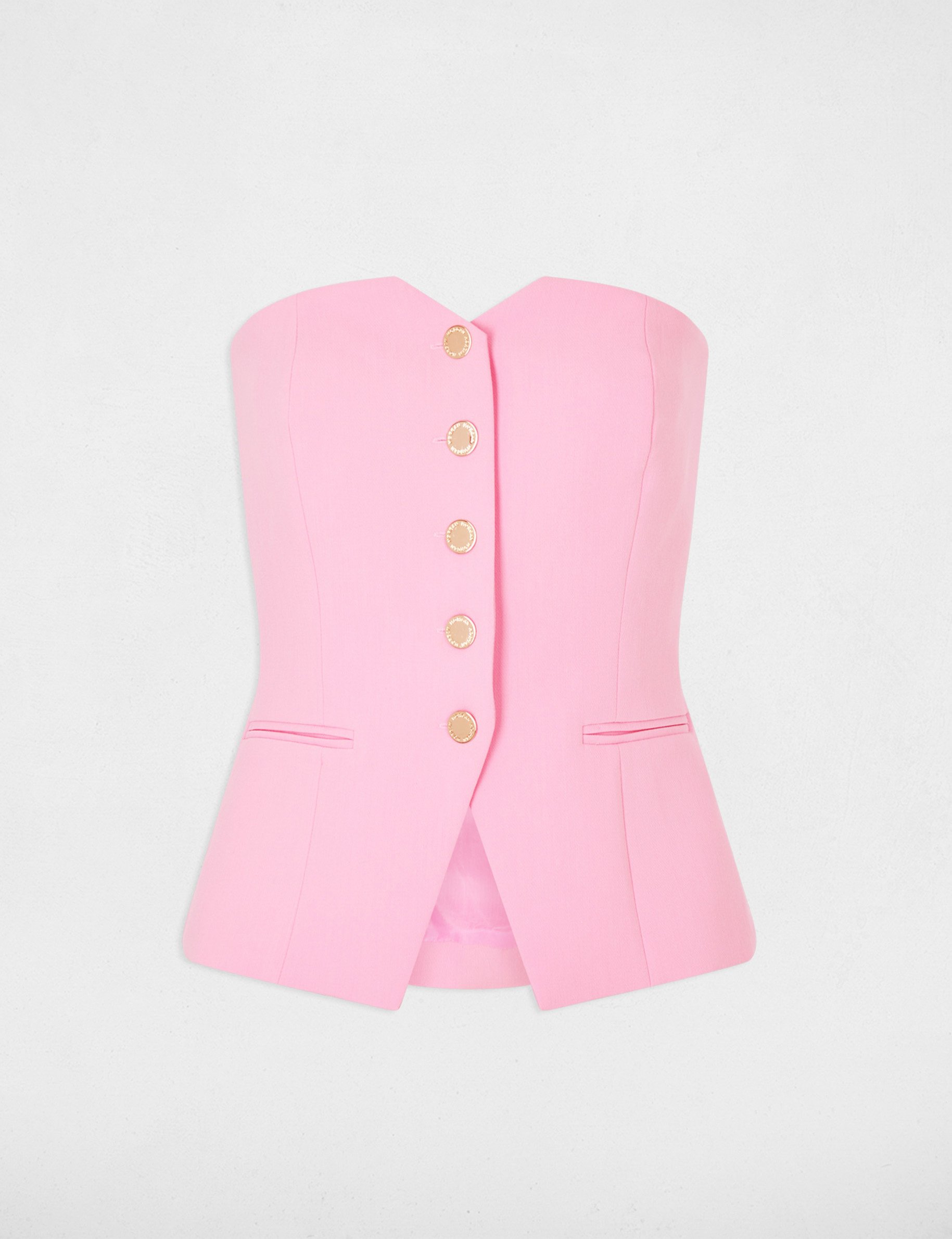 Tailliertes &auml;rmelloses Bustier hellrosa damen