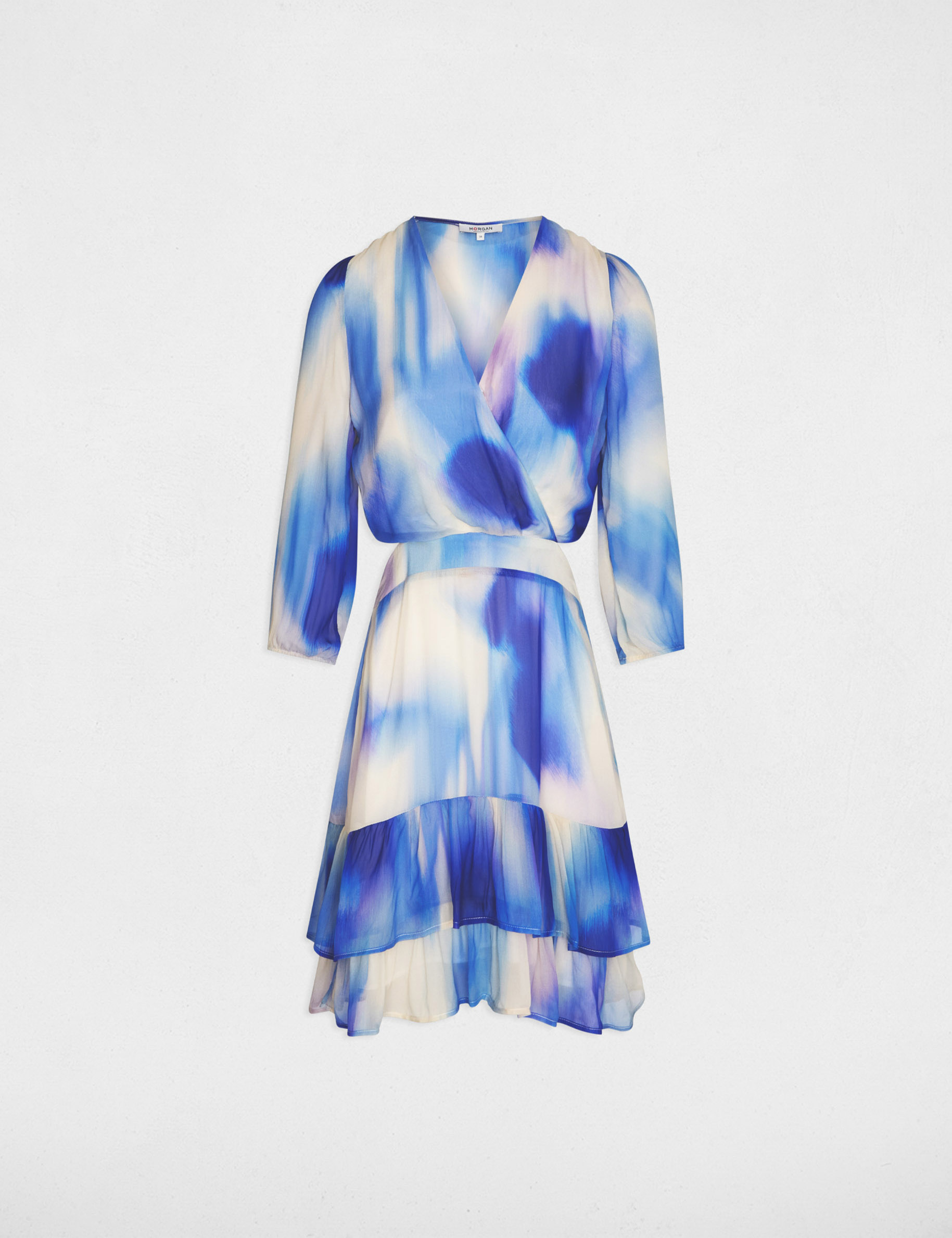 Robe courte ajust&eacute;e multicolore femme