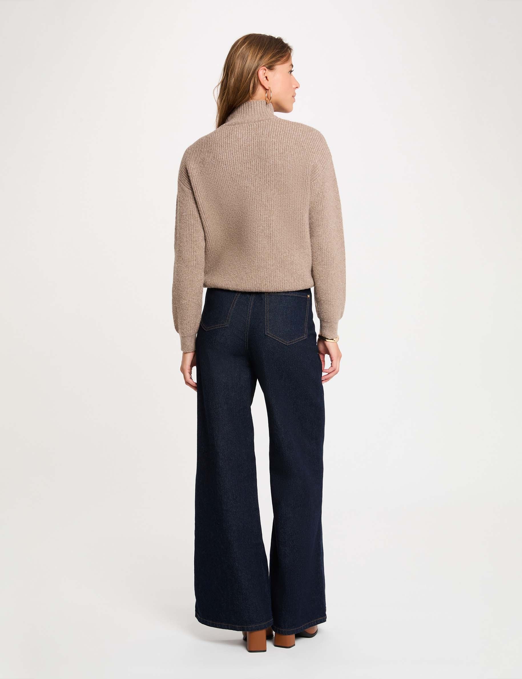 Rollkragenpullover maulwurfsgrau damen