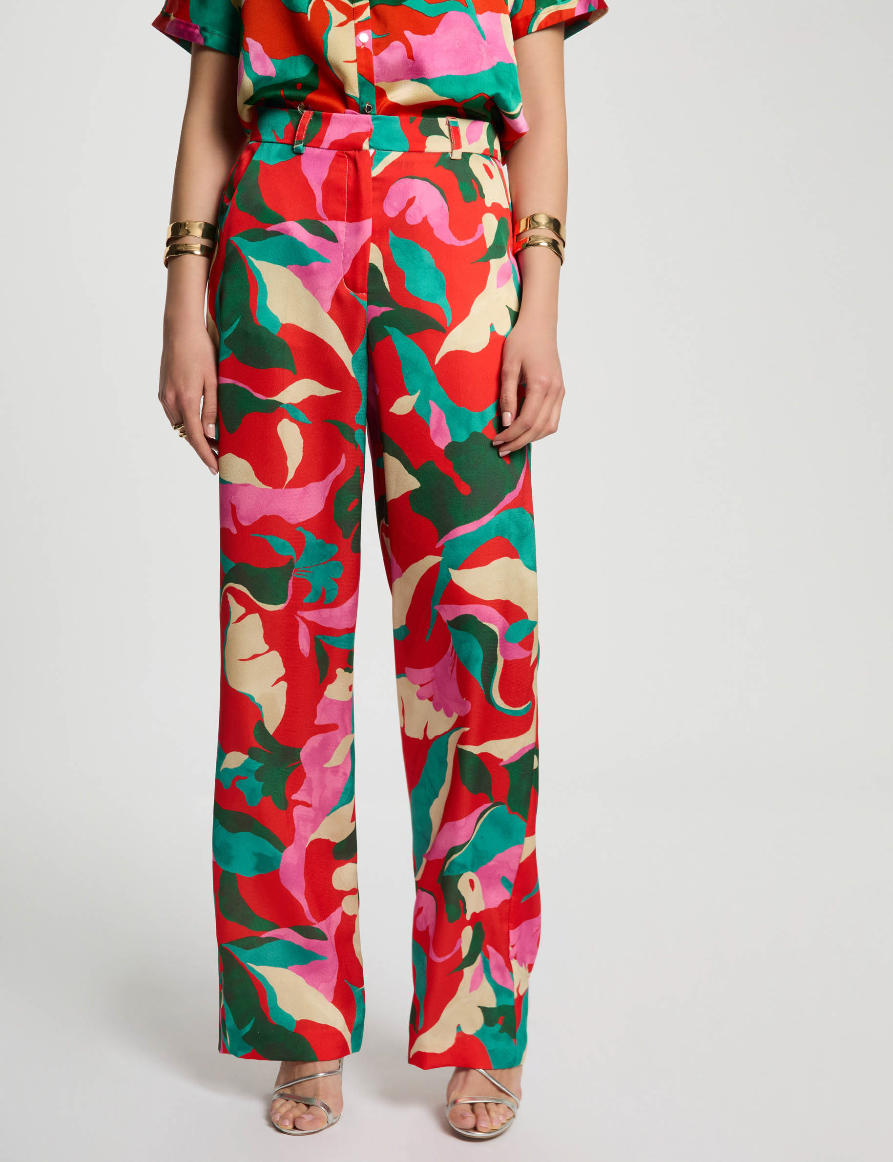 gerade bedruckte hose mehrfarbig damen Gerade bedruckte Hose mehrfarbig damen