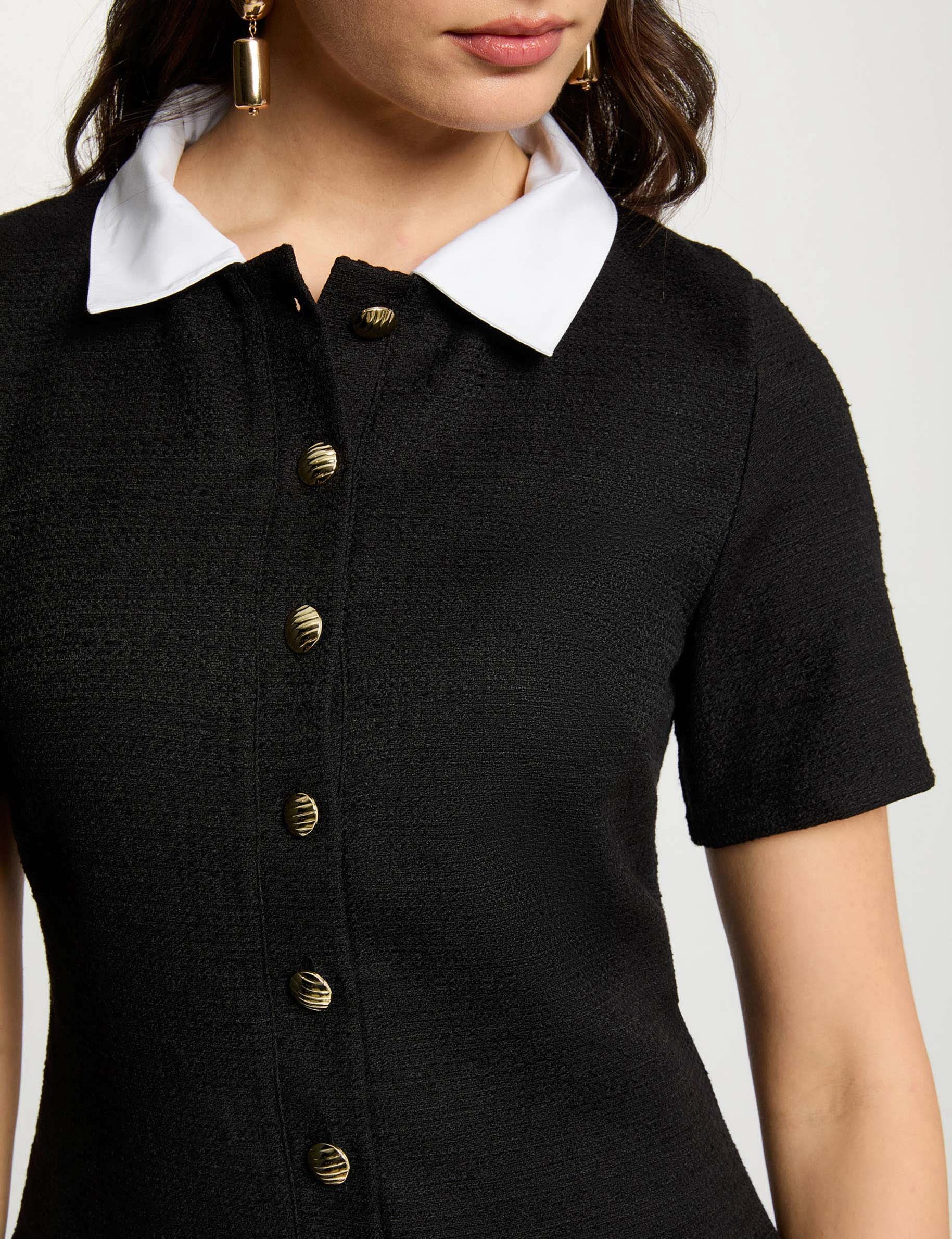 Robe courte tweed noir femme