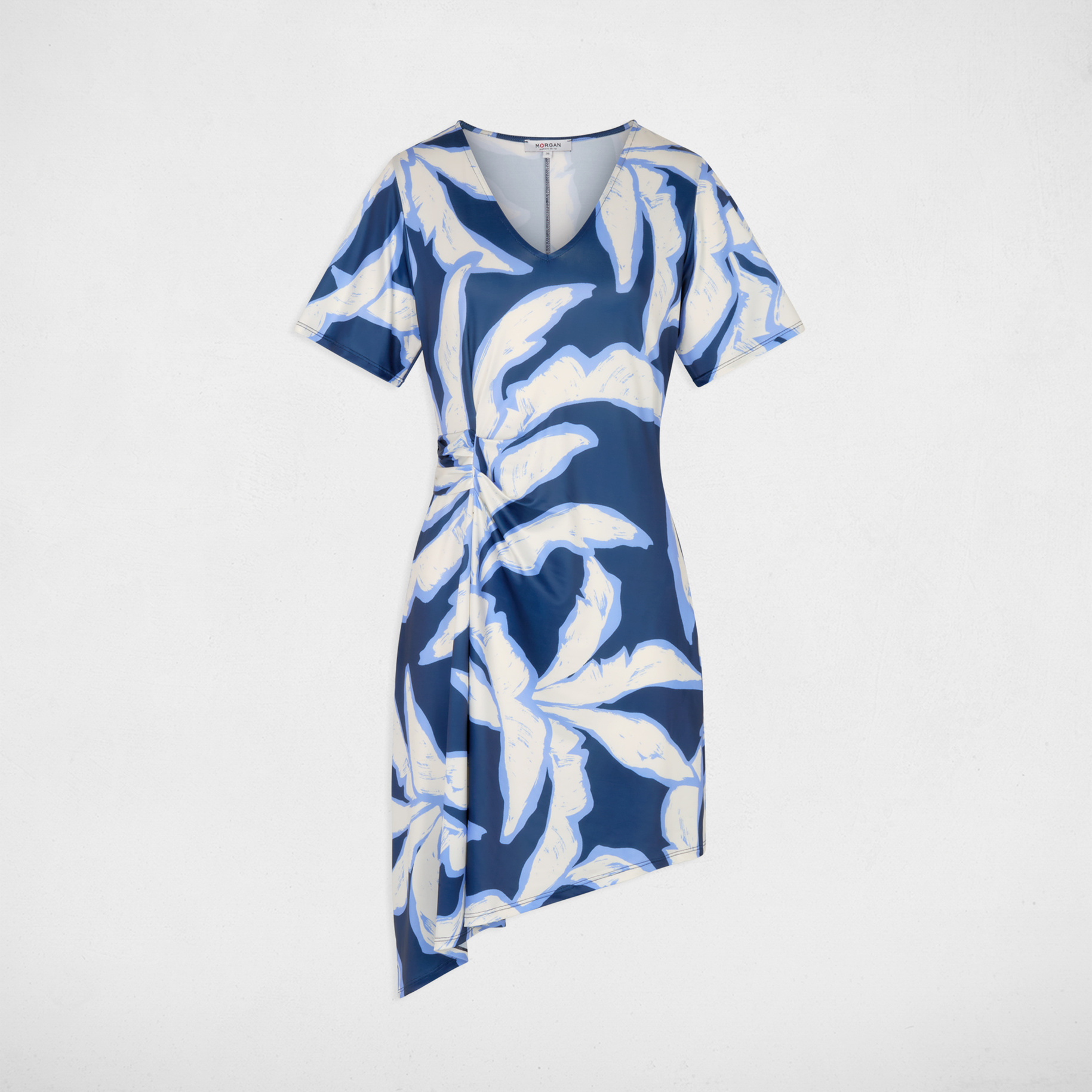 Asymmetrisches bedrucktes Kleid mehrfarbig damen