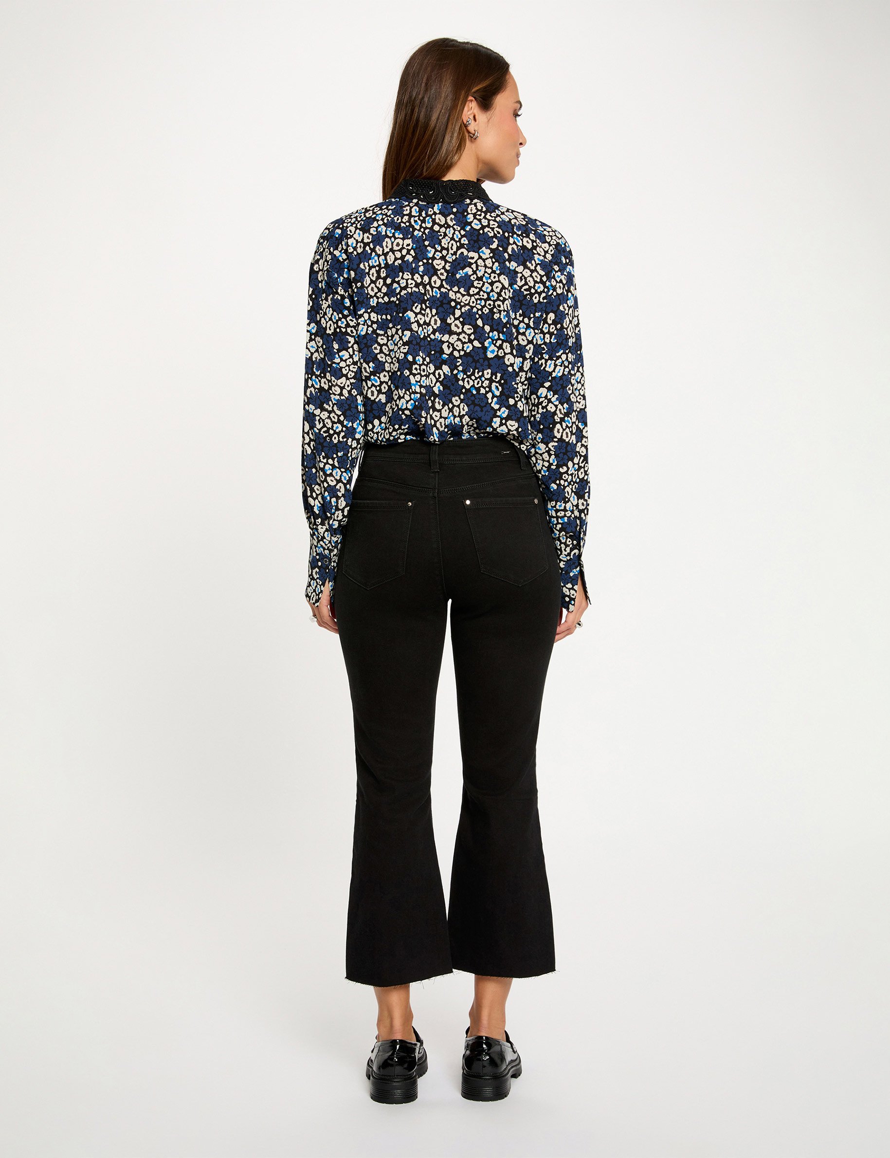 7/8-Flared-Jeans schwarz damen