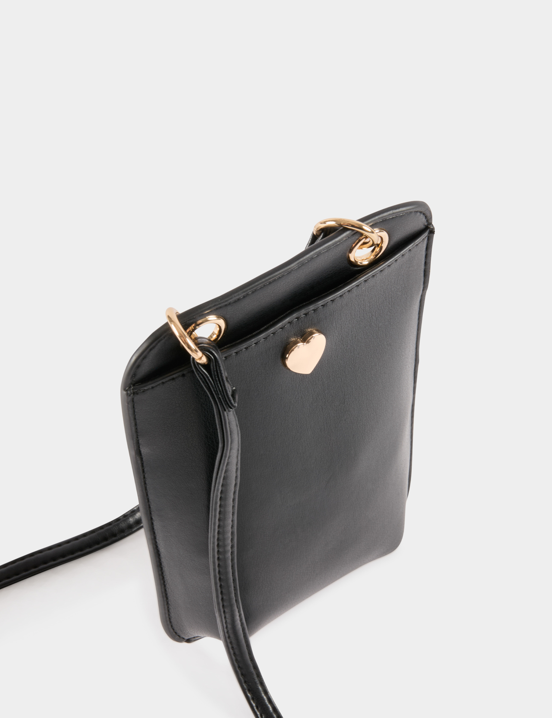 Pochette boucle coeur noir femme