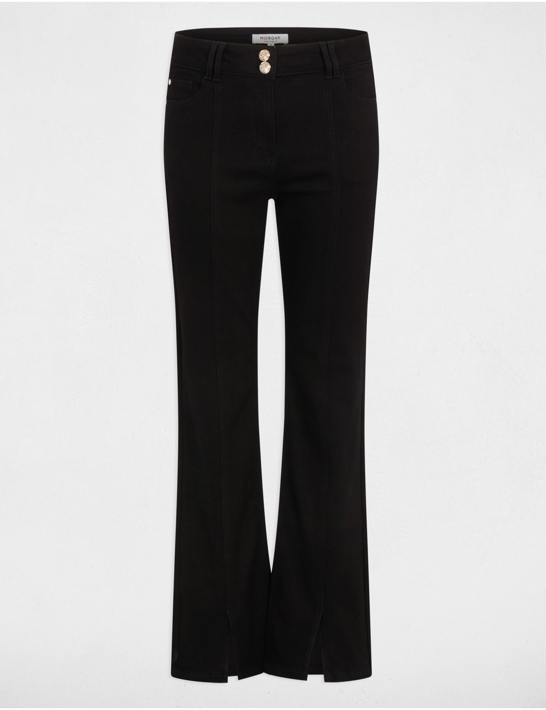 Bootcut-Jeans mit Schlitzen schwarz damen
