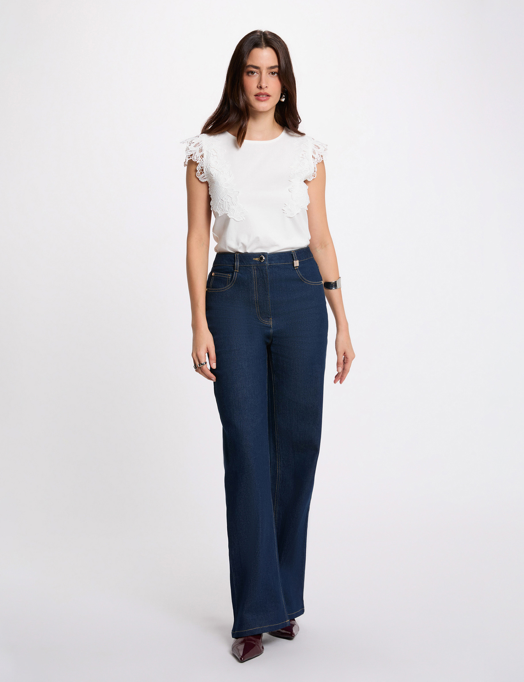 T-shirt manches courtes blanc femme