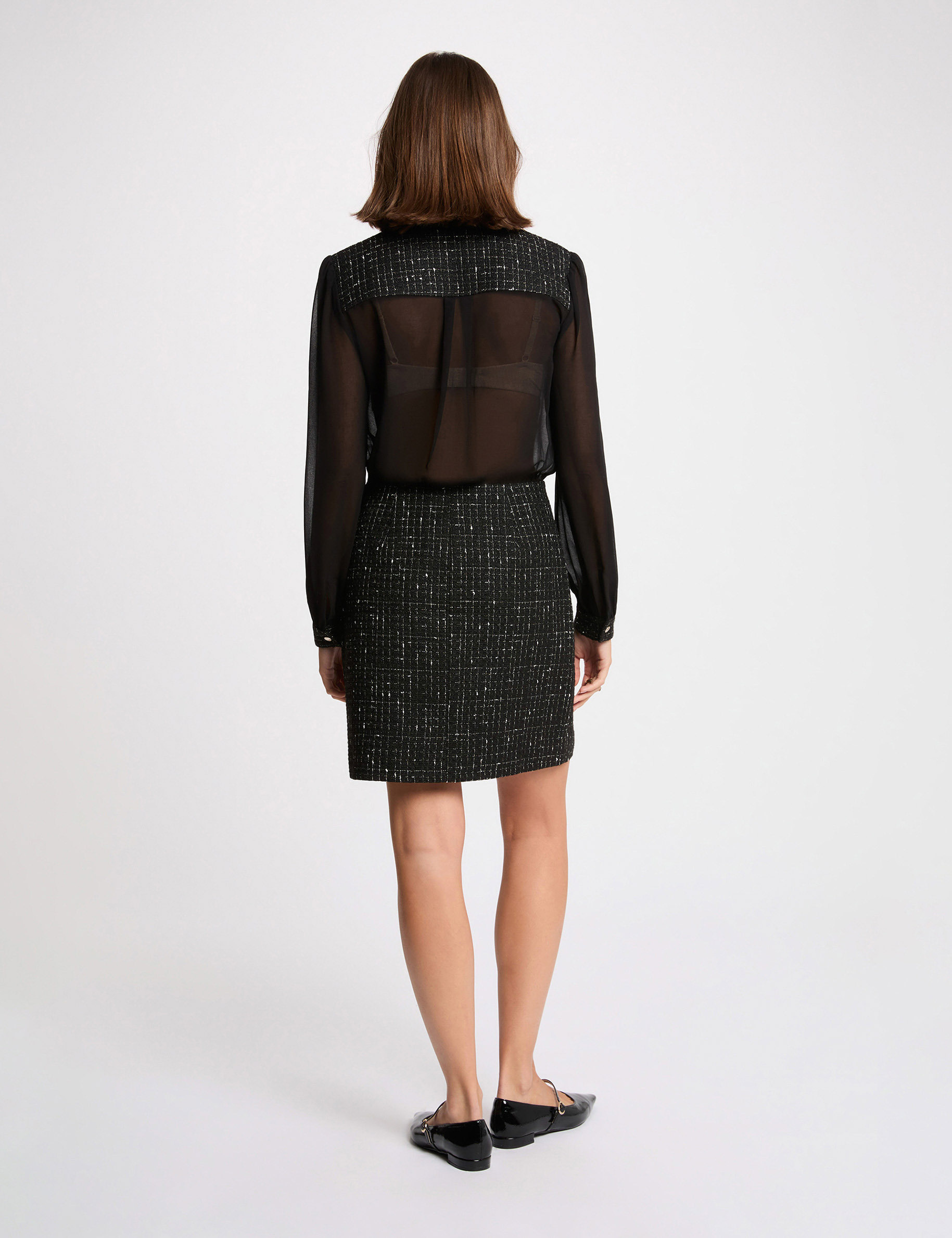 Robe courte bimati&egrave;re noir femme