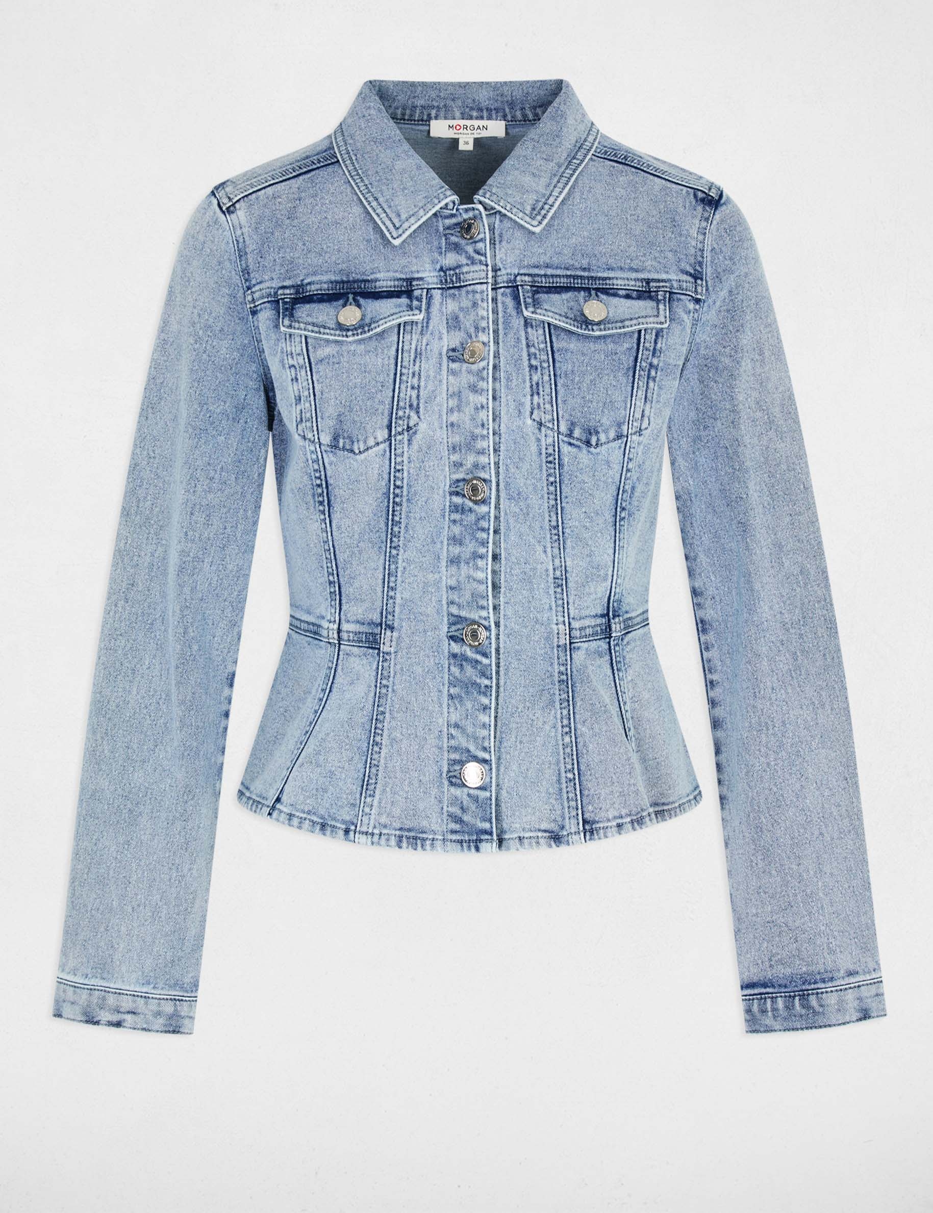 Veste jean ajust&eacute;e denim double stone femme