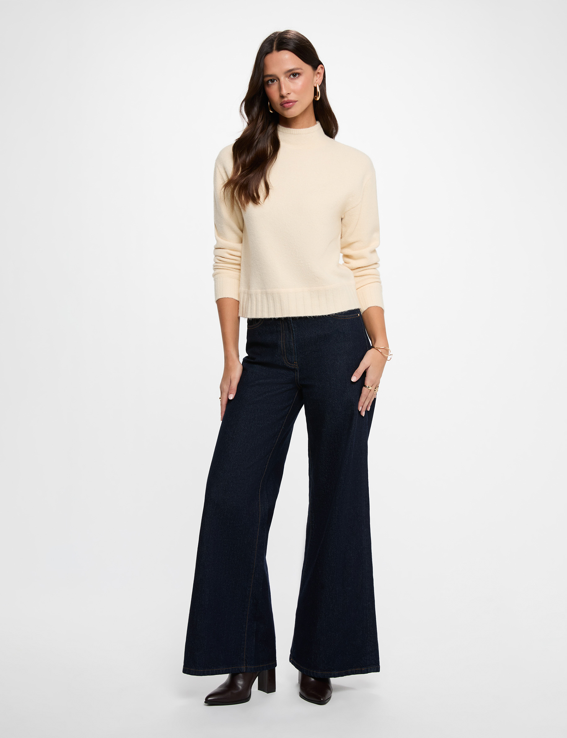 Rollkragenpullover beige damen