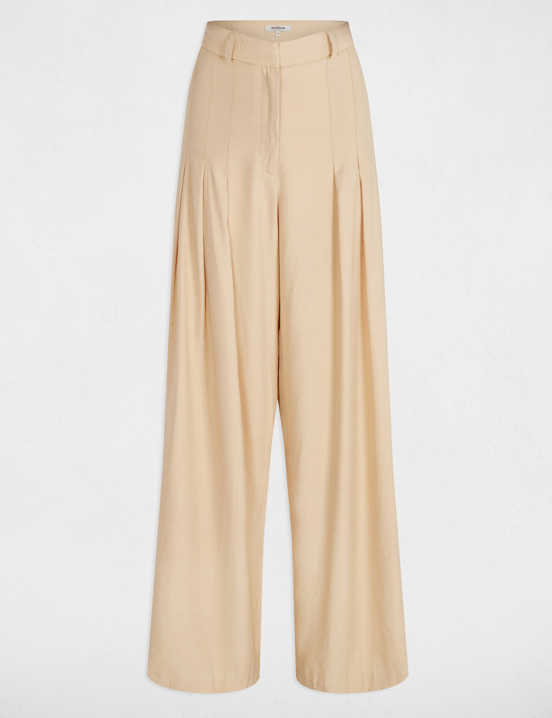 weite hose mit bundfalten creme damen Weite Hose mit Bundfalten creme damen