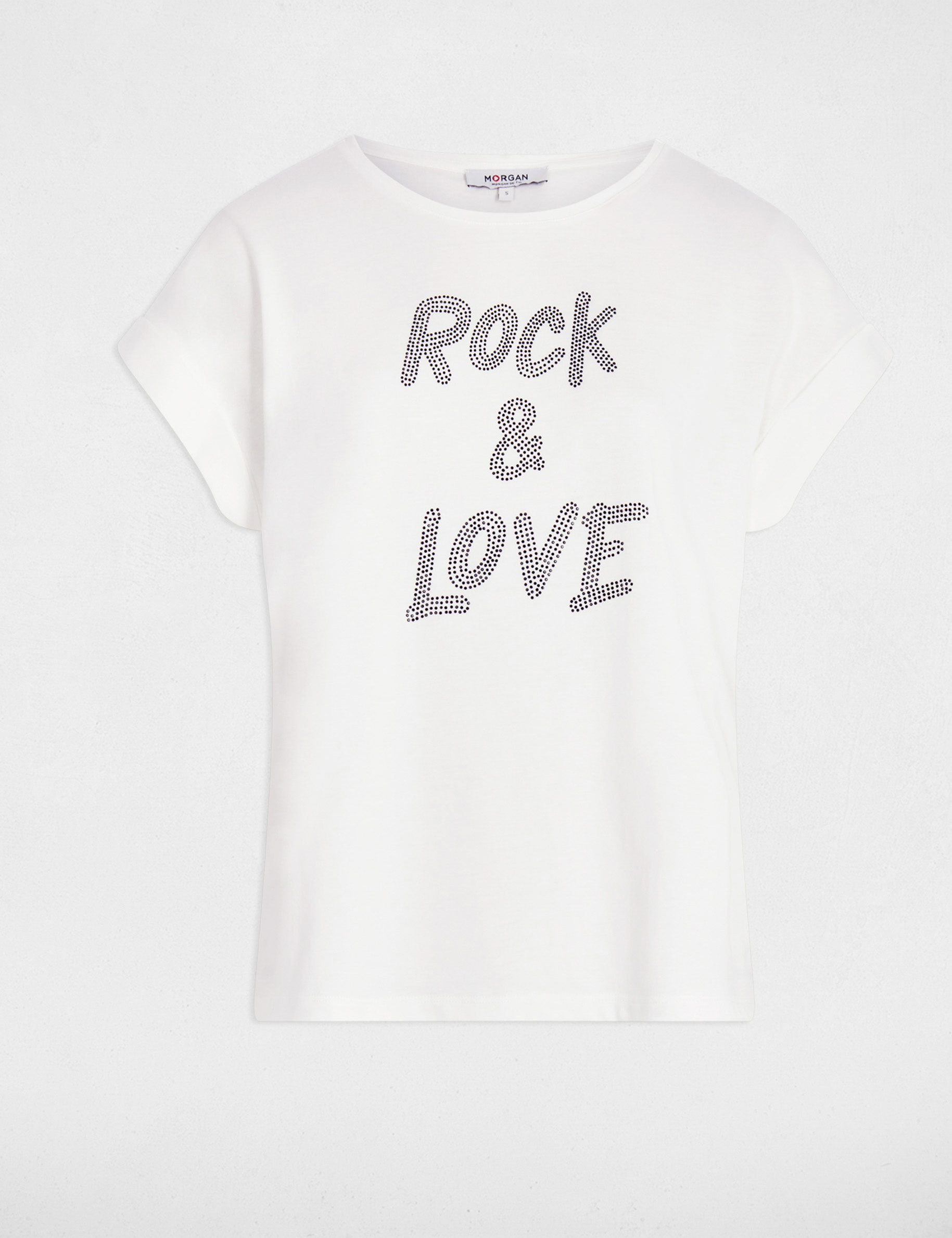t shirt court strass blanc femme T-shirt court strass blanc femme