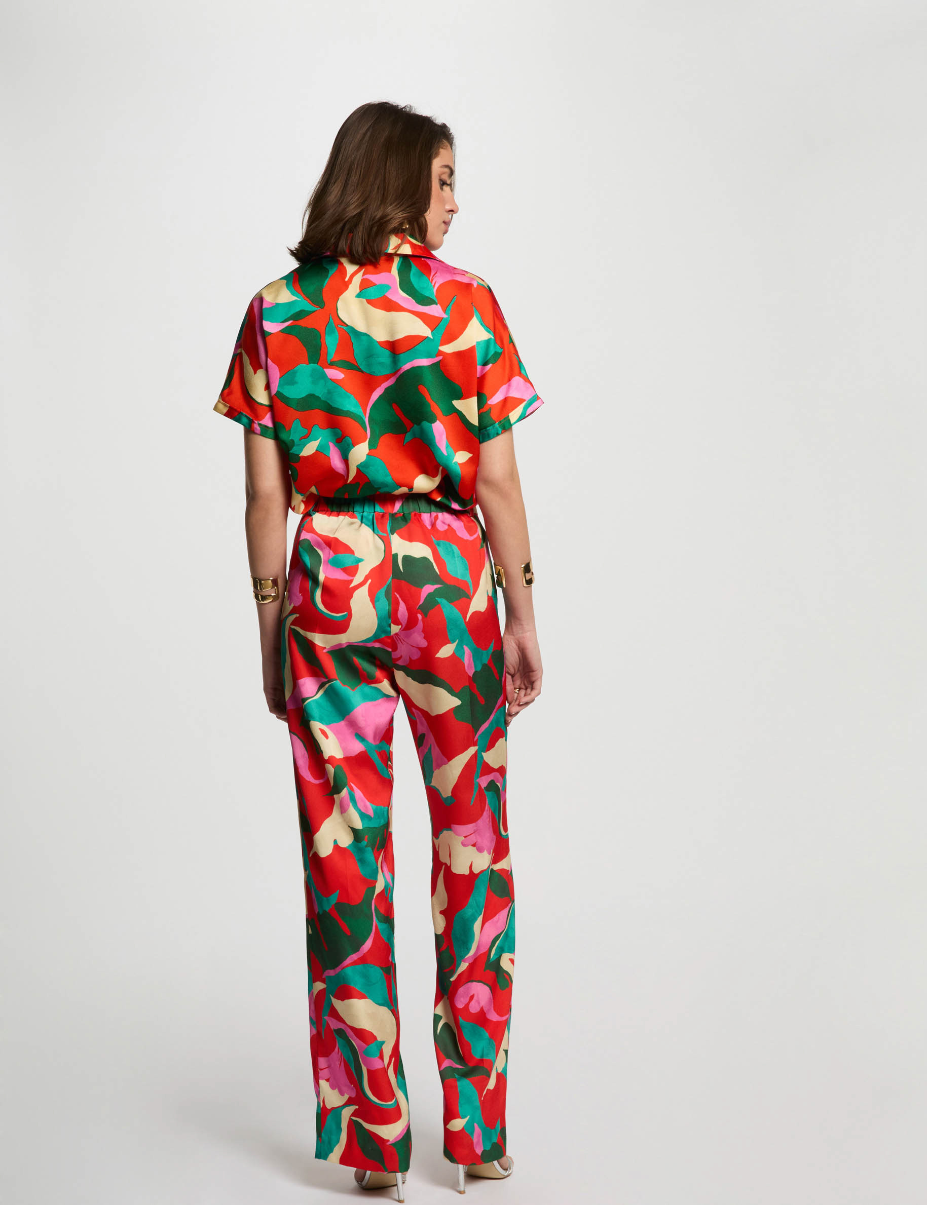 gerade bedruckte hose mehrfarbig damen Gerade bedruckte Hose mehrfarbig damen
