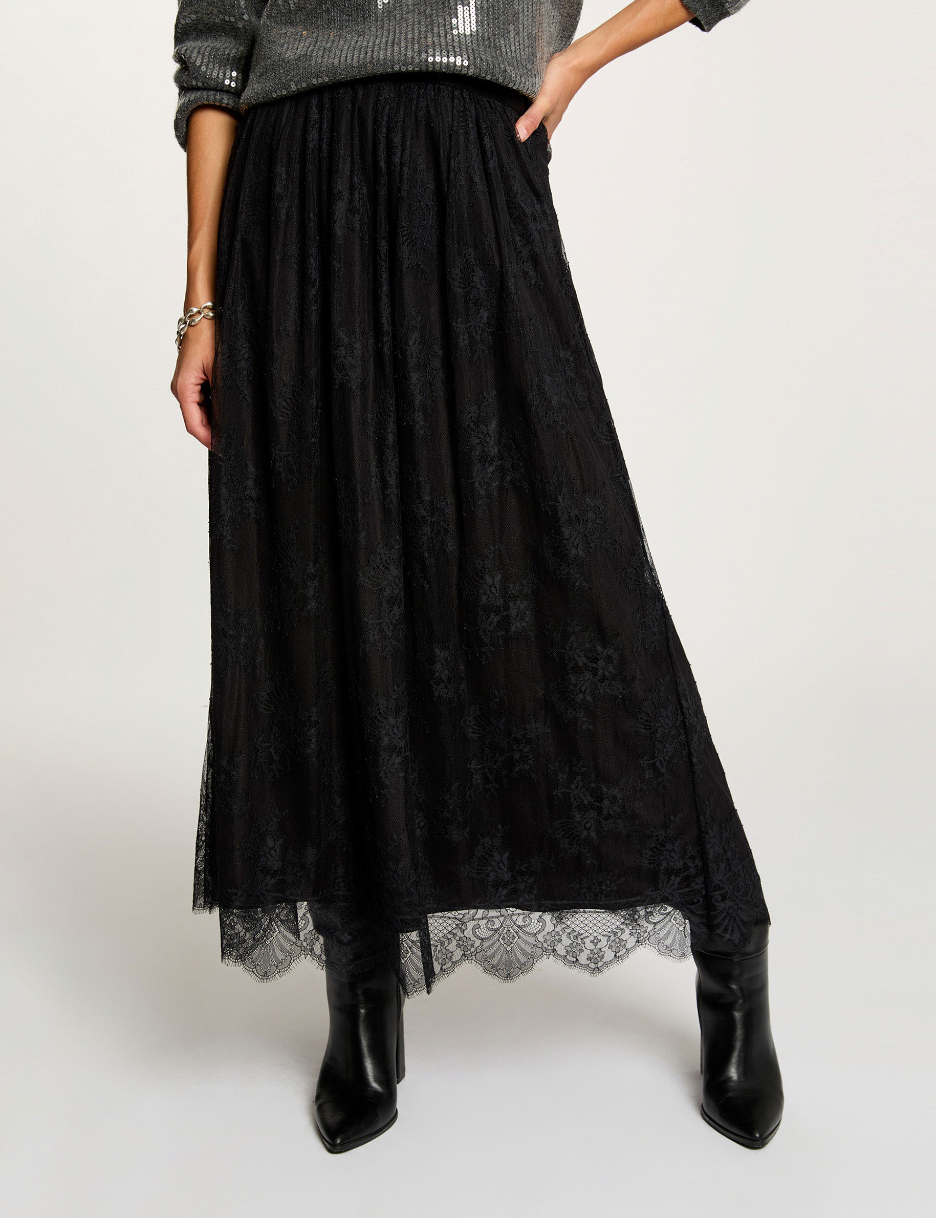 Jupe Droite En Dentelle Noire Karen Millen - Taille 12 - Neuve Avec étiquettes (Prix D'origine 99£)