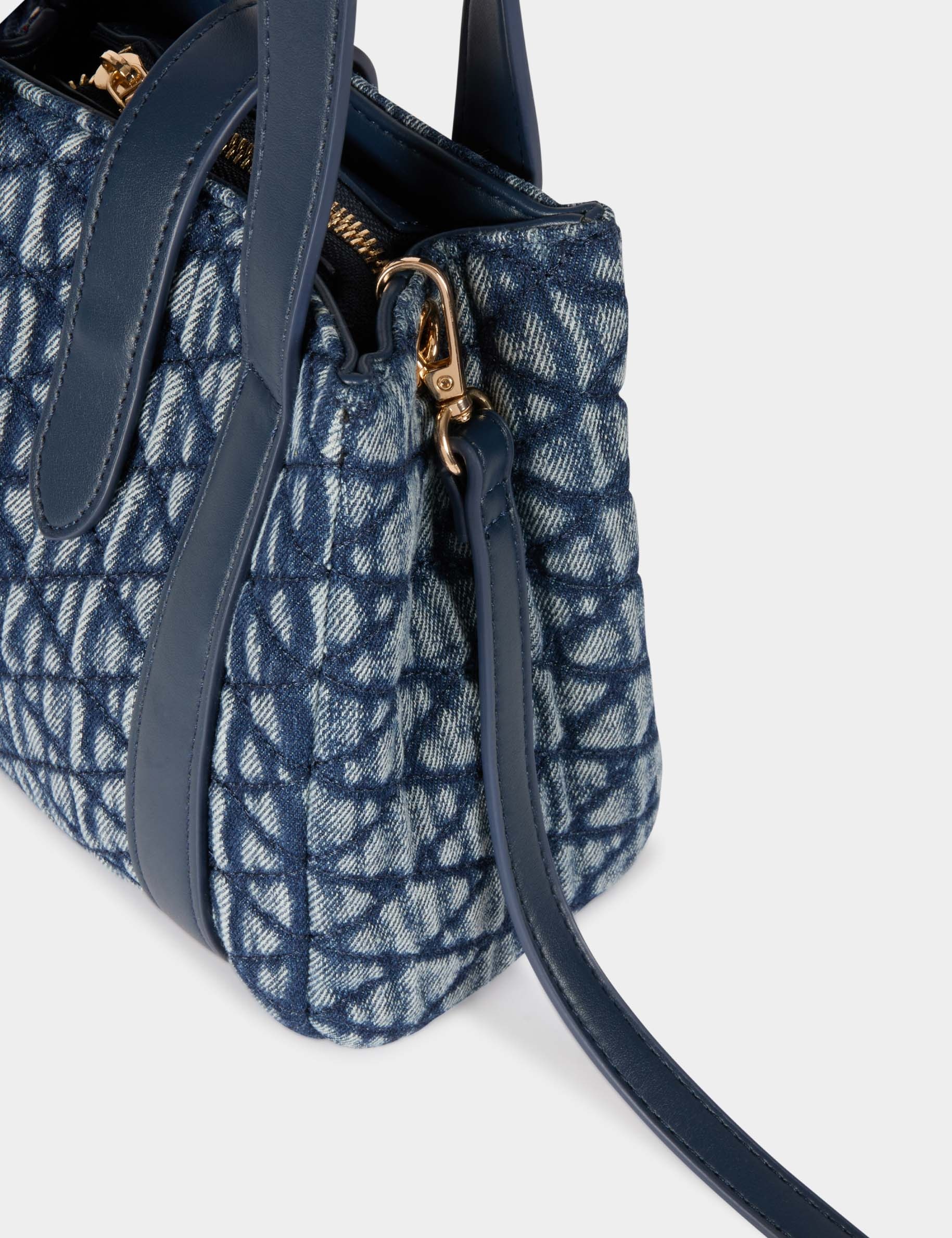 Sac cabas matelass&eacute; denim stone femme