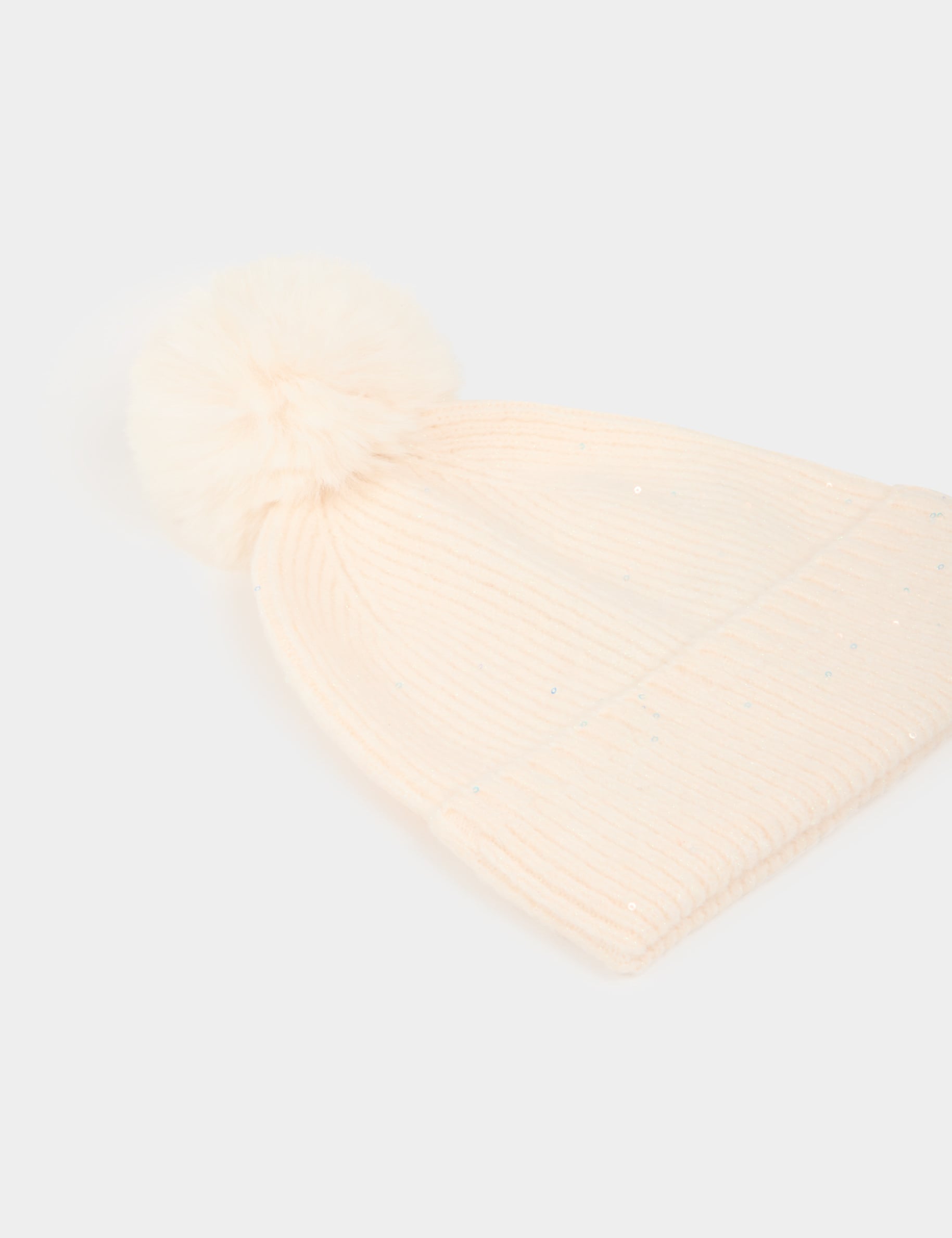Bonnet fils m&eacute;tallis&eacute;s ivoire femme