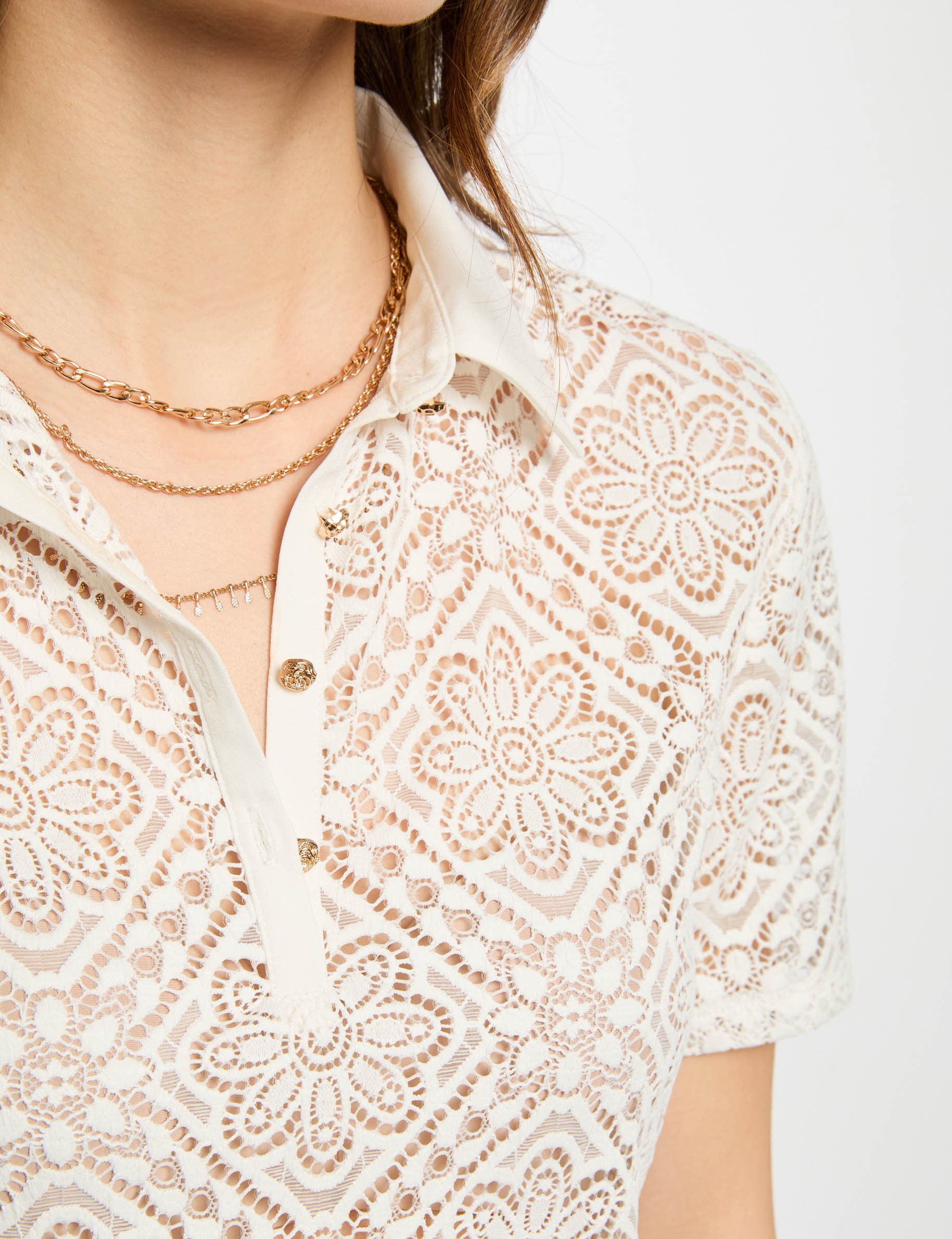 Polo manches courtes blanc femme