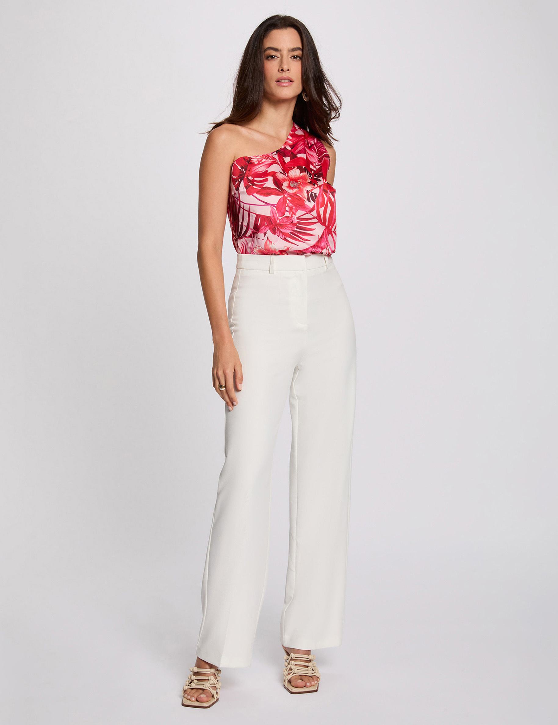 top imprime asymetrique multicolore femme Top imprimé asymétrique multicolore femme