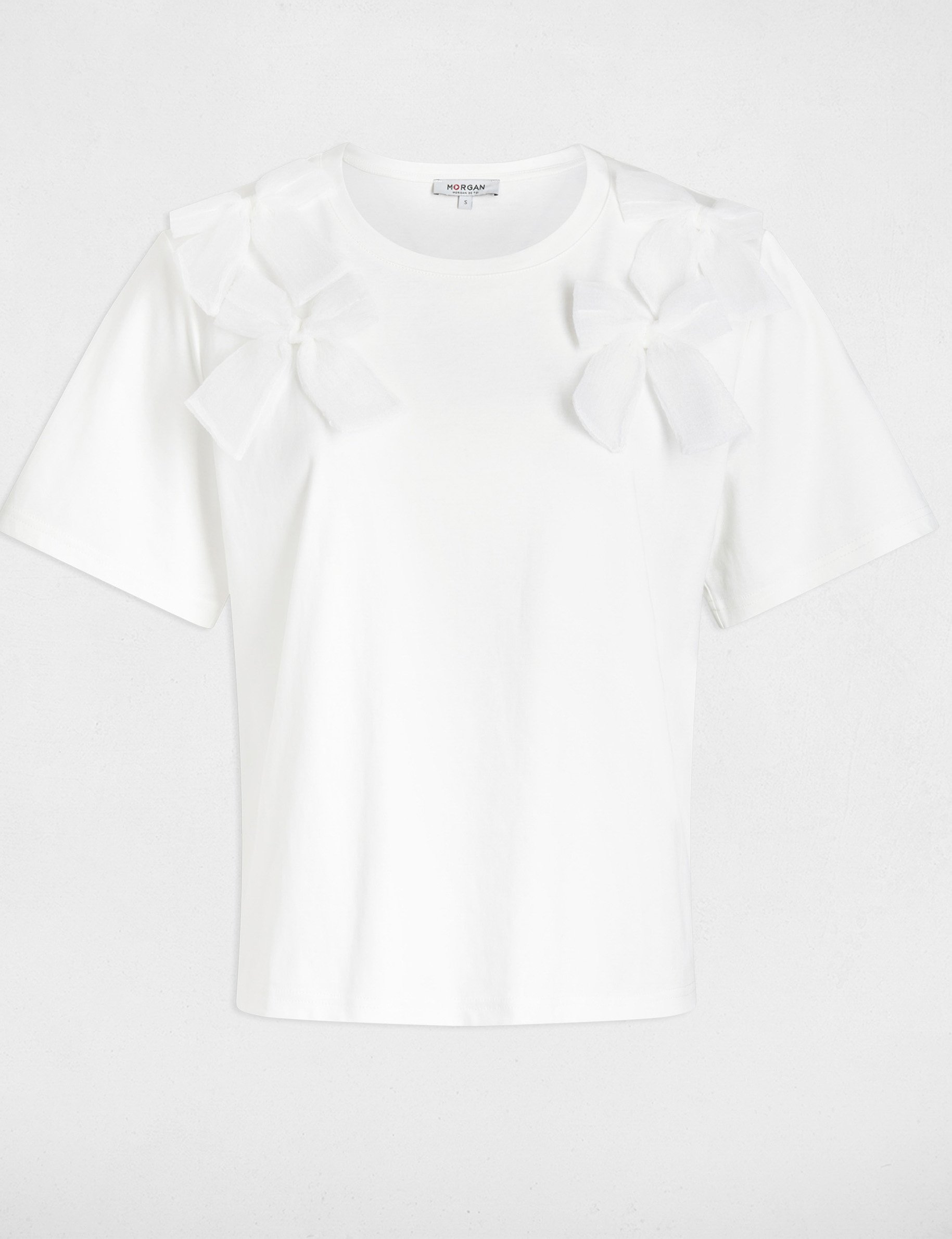 T-shirt col rond blanc femme