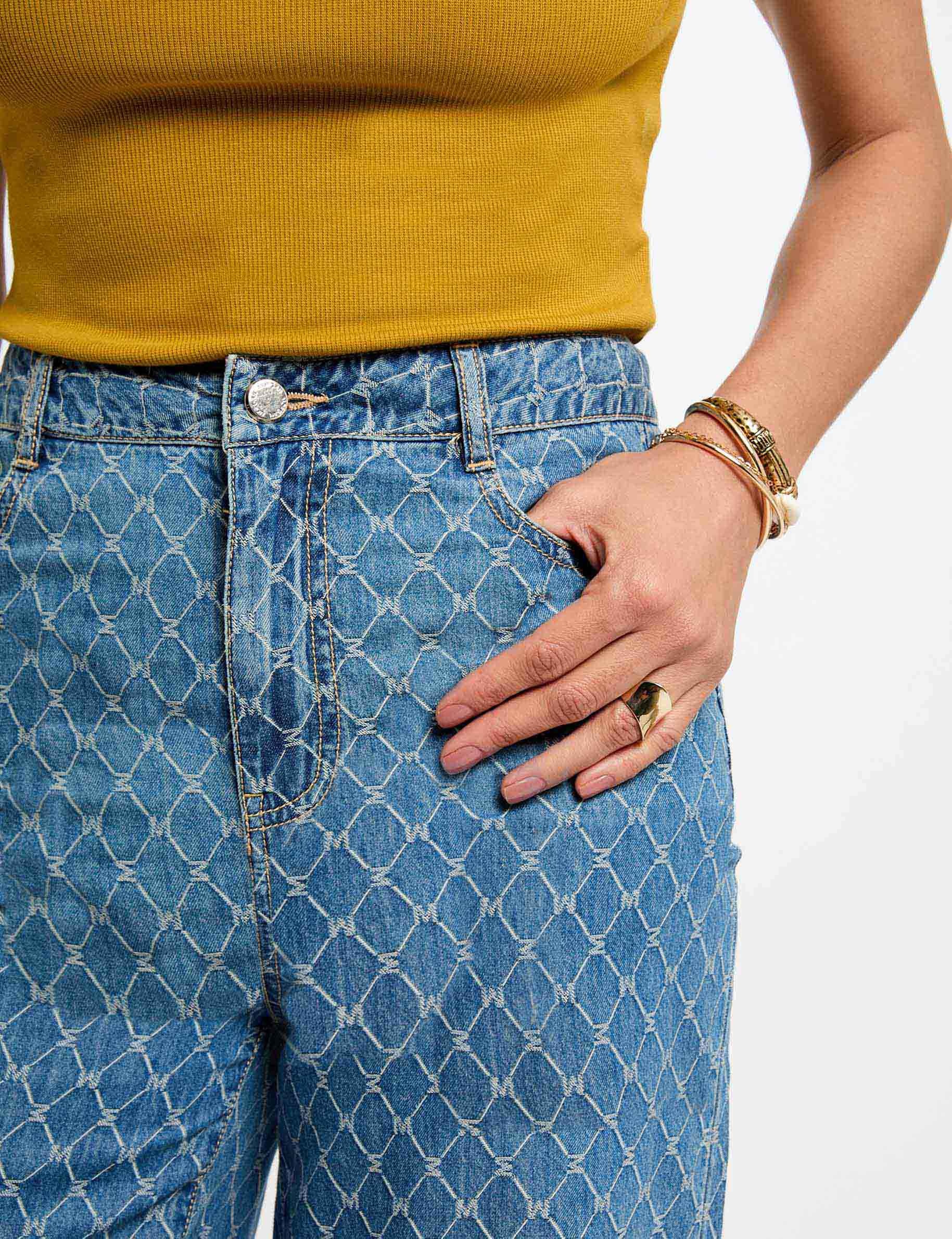 weit geschnittene jeans mit print stone denim damen Weit geschnittene Jeans mit Print stone denim damen