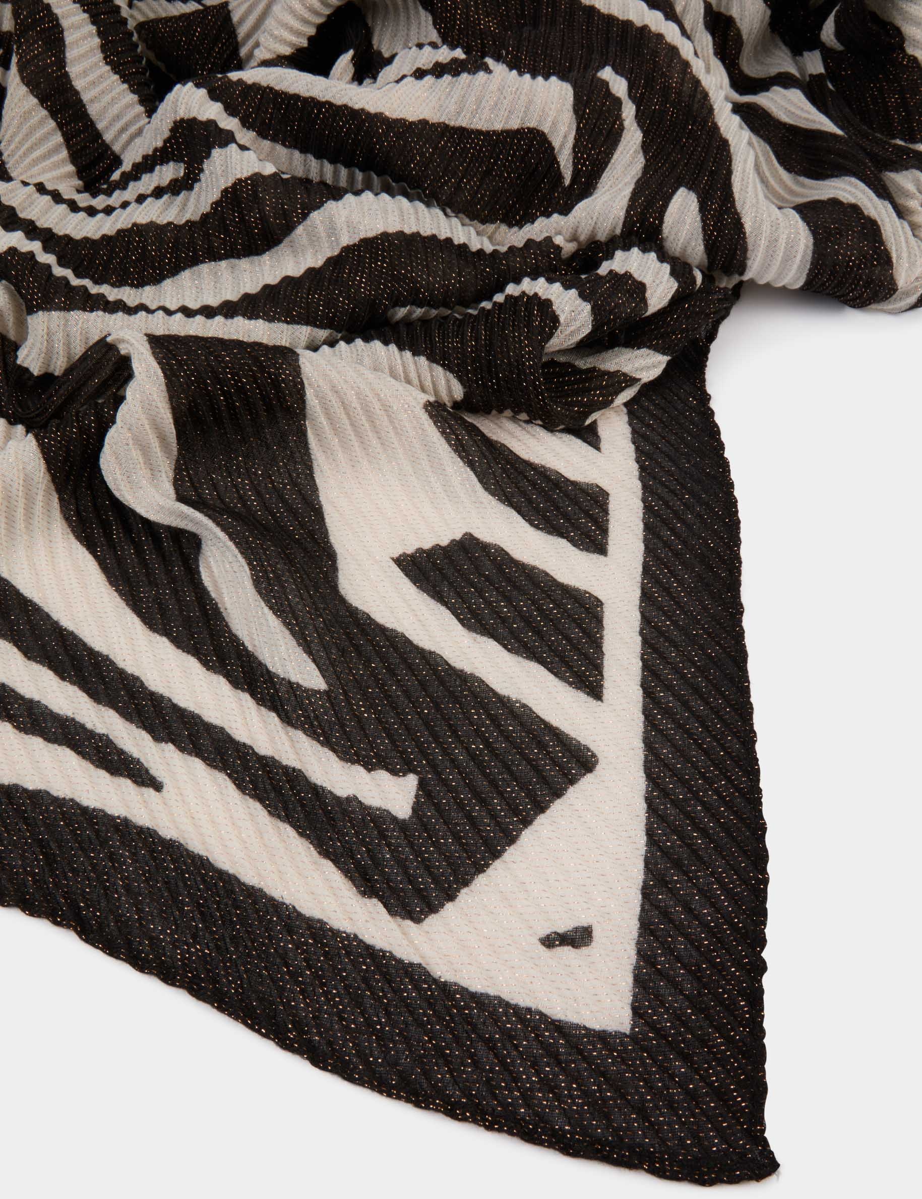 plissierter schal mit muster elfenbein damen Plissierter Schal mit Muster elfenbein damen