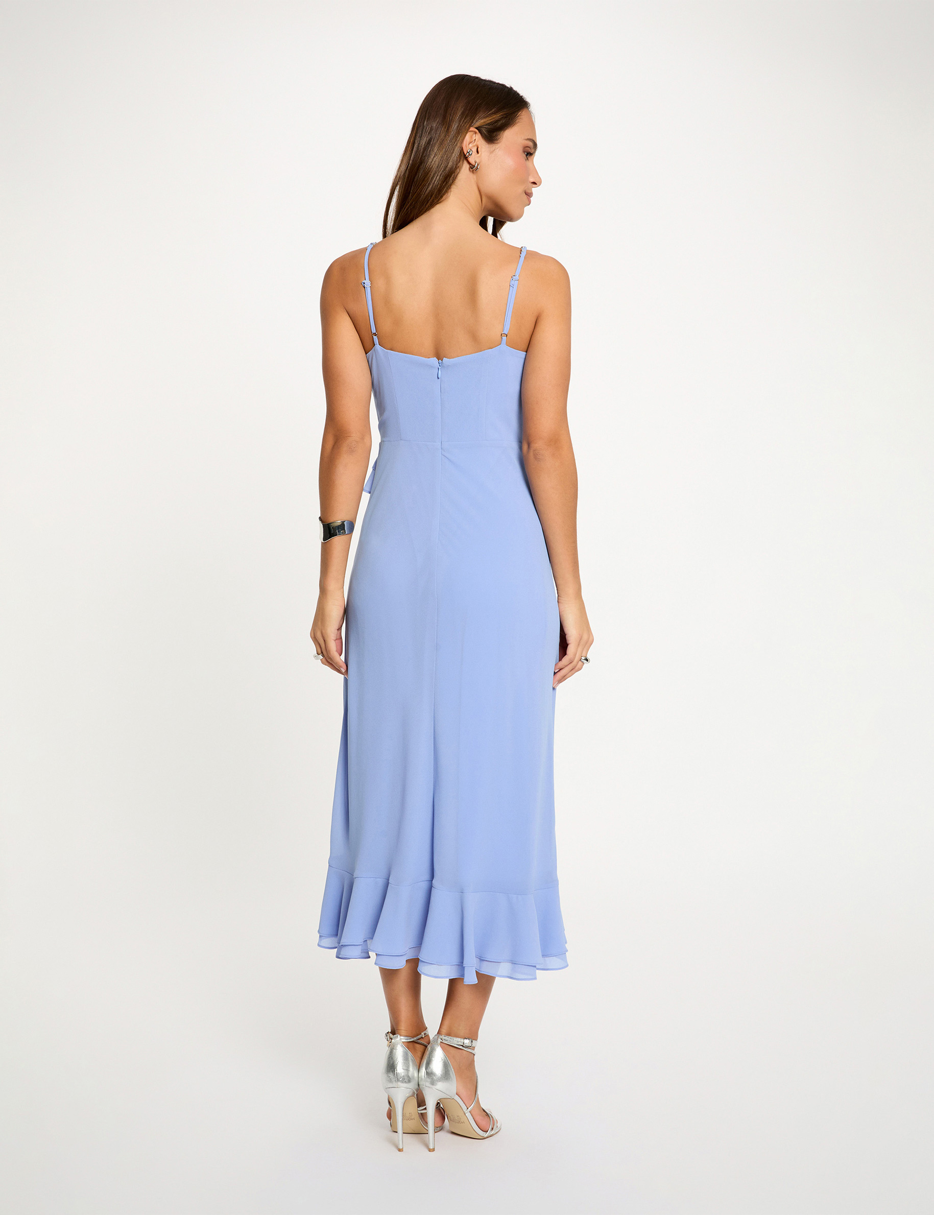 Midikleid mit V-Ausschnitt blau damen