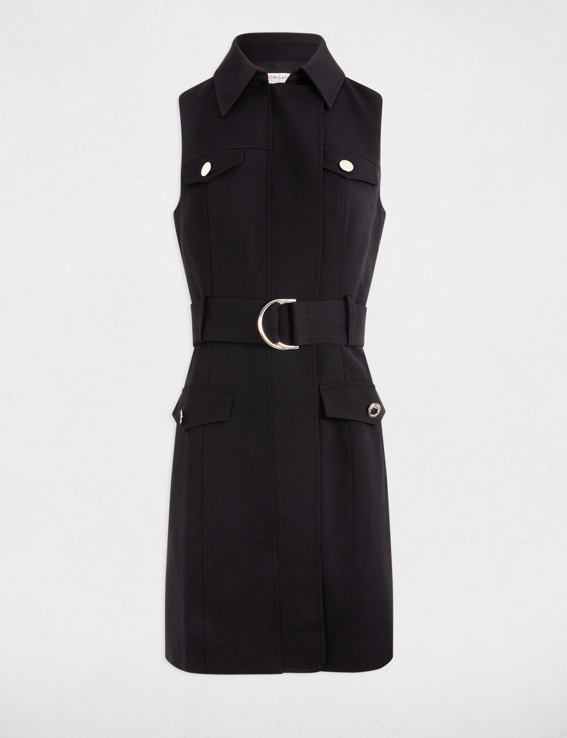 kurzes tailliertes kleid mit gurtel schwarz damen Kurzes tailliertes Kleid mit Gürtel schwarz damen