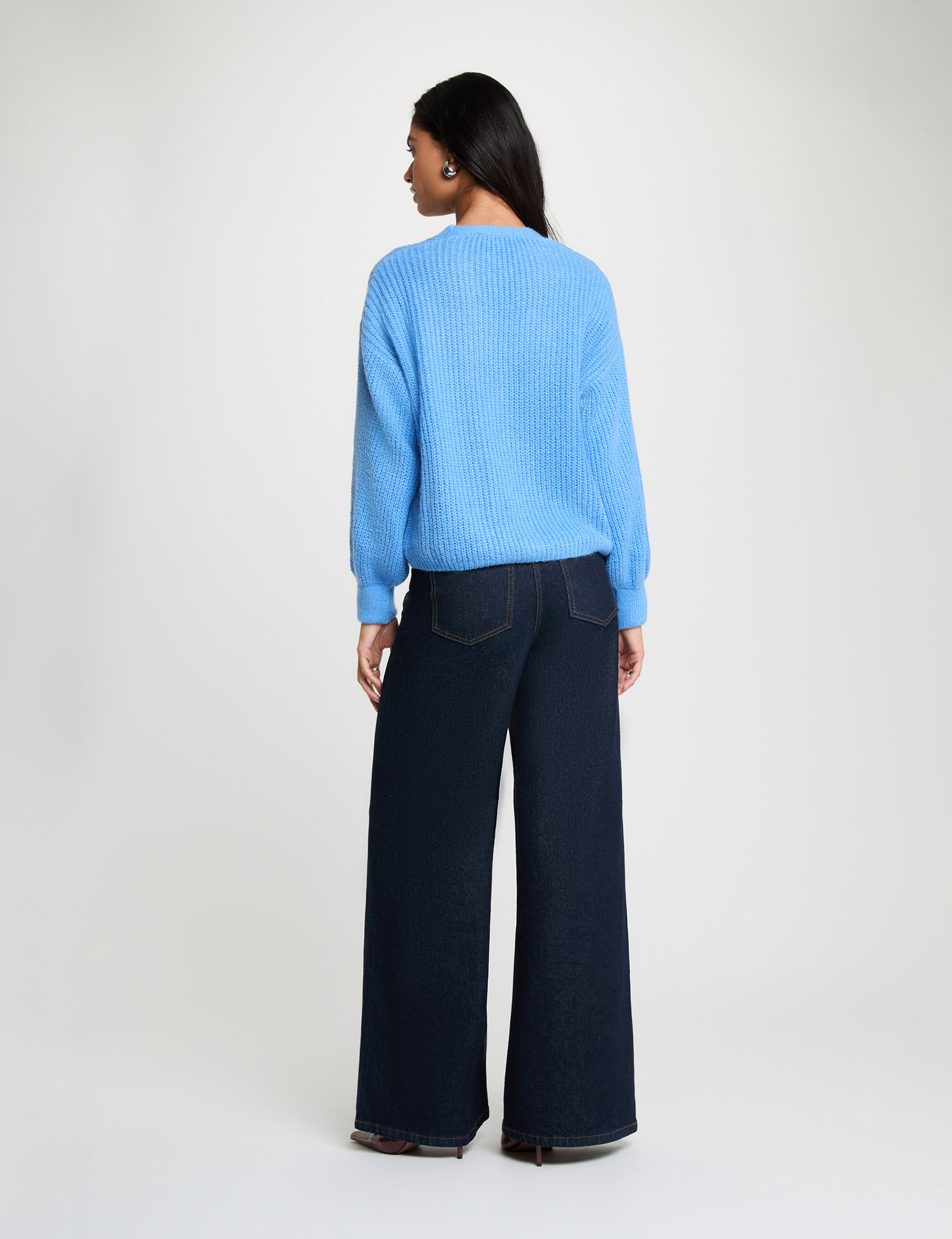 Cardigan mit V-Ausschnitt blau damen