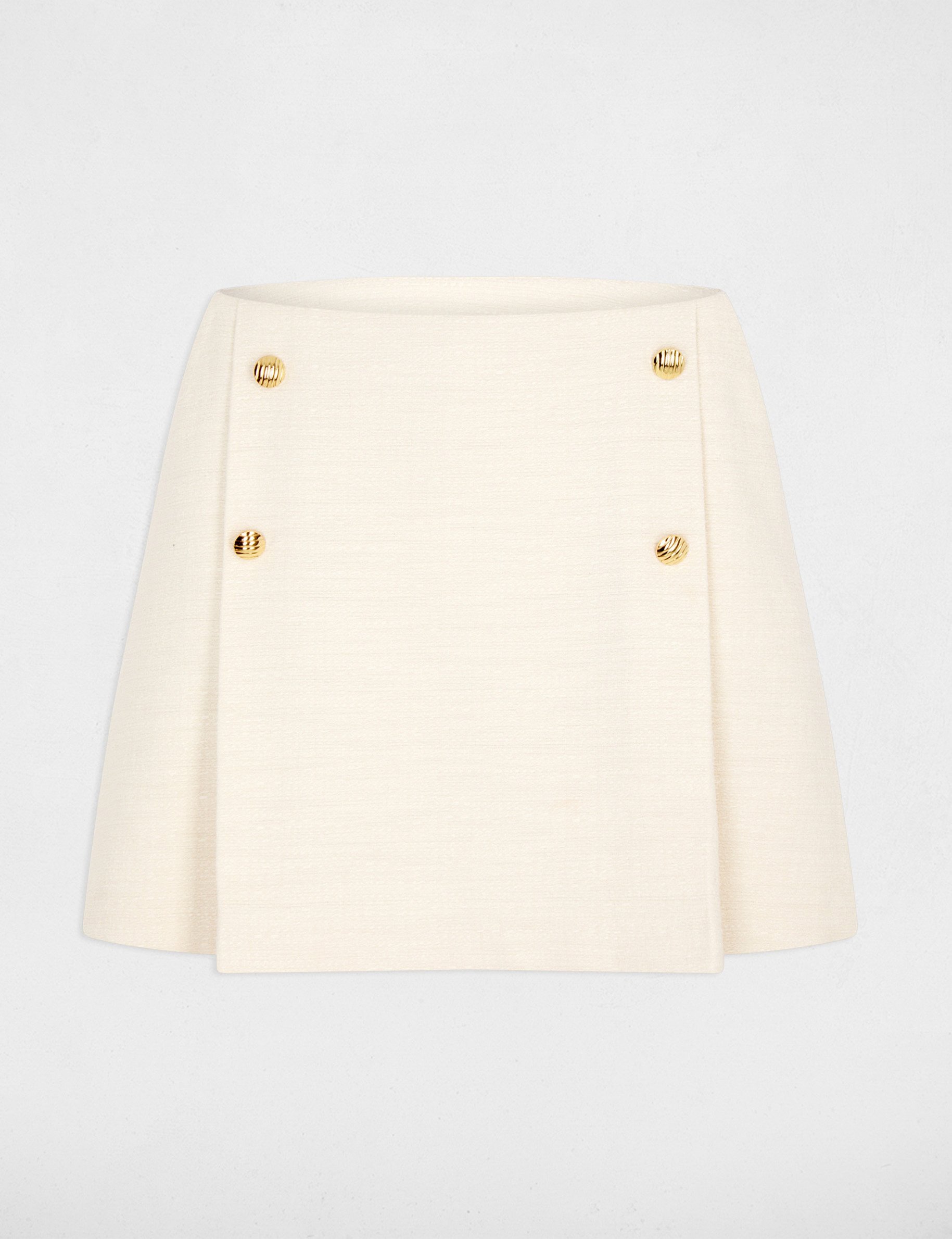 Jupe-short tweed ajust&eacute;e sable femme