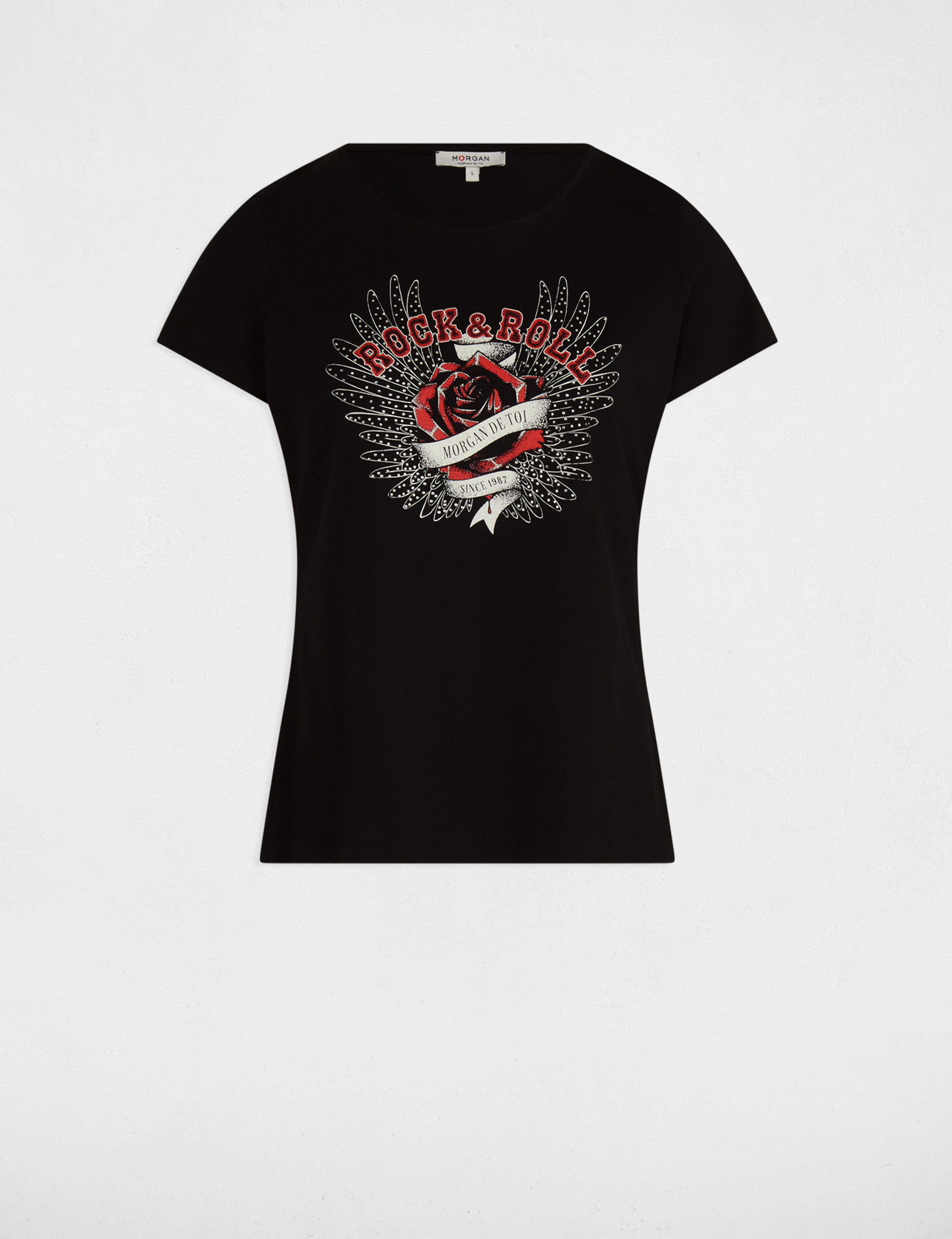 t shirt a inscription noir femme T-shirt à inscription noir femme