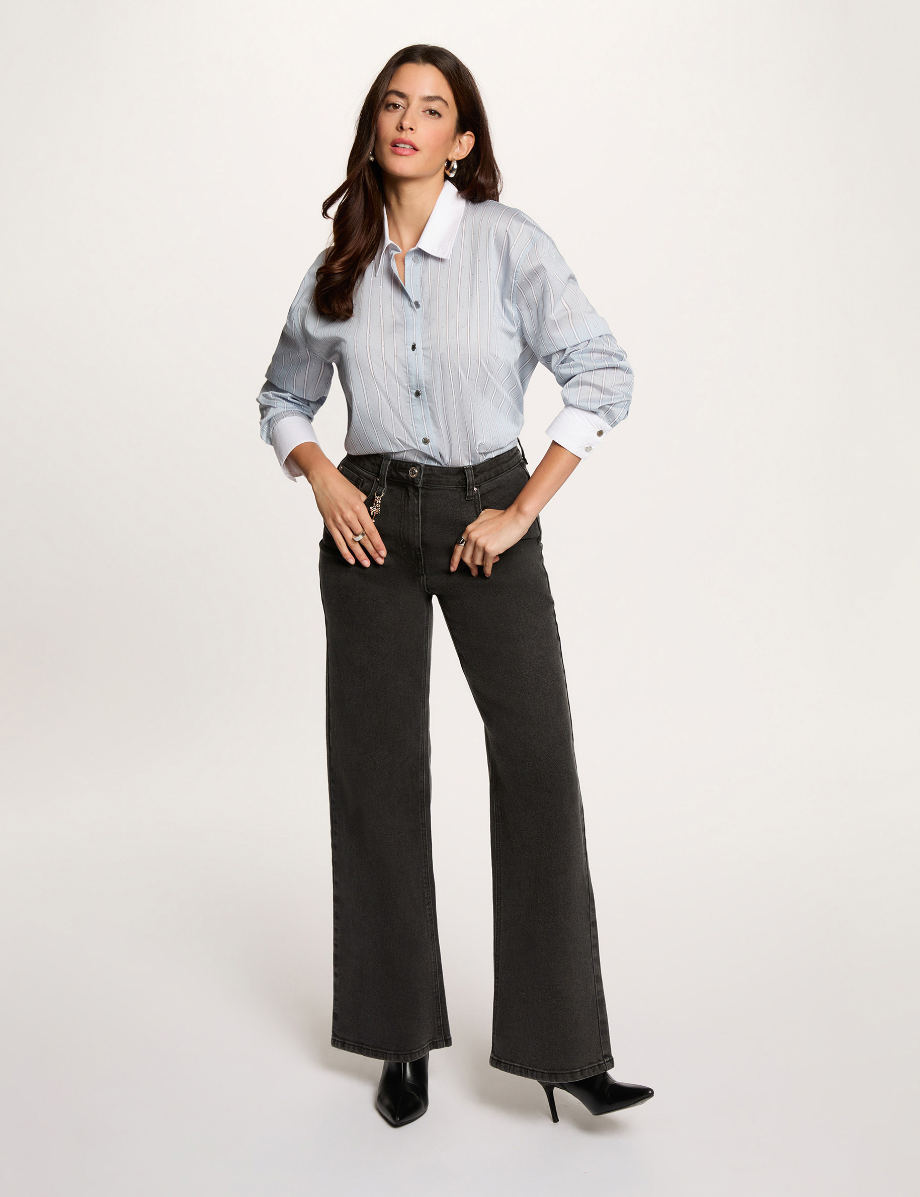 Chemise oversize ray&eacute;e multicolore femme