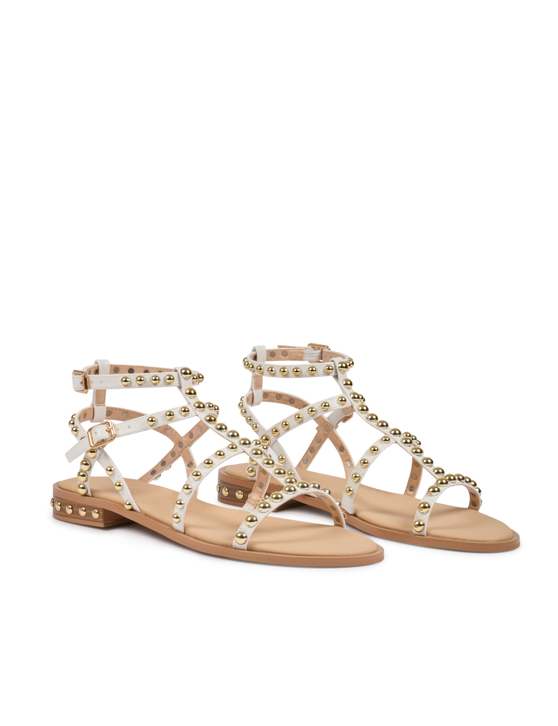 sandales plates a clous blanc femme Sandales plates à clous blanc femme
