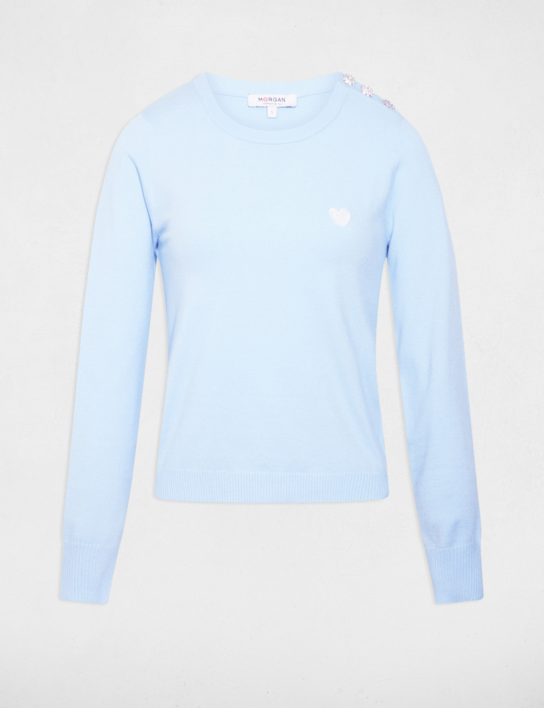 Pullover mit Rundhalsausschnitt himmelblau damen