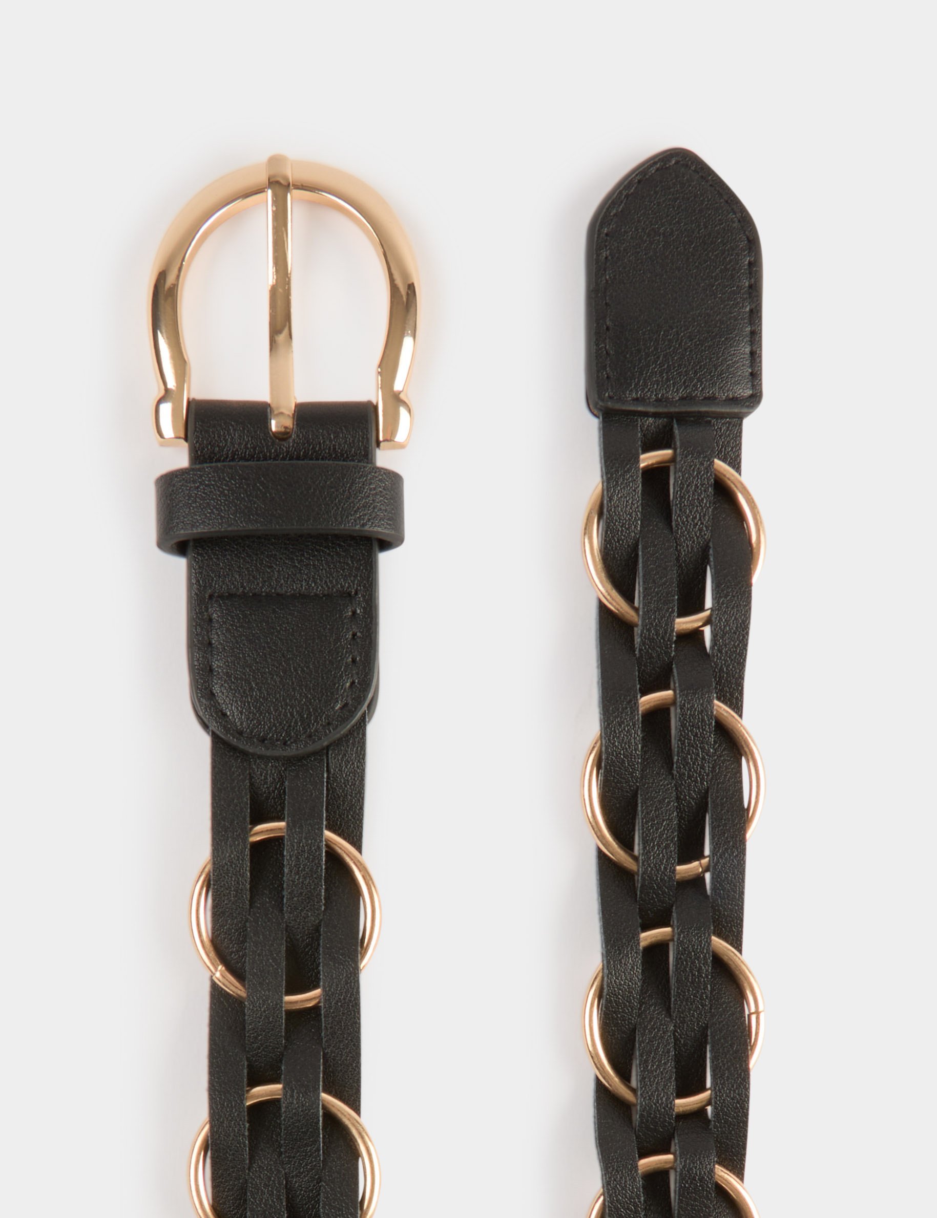 Ceinture fine similicuir noir femme