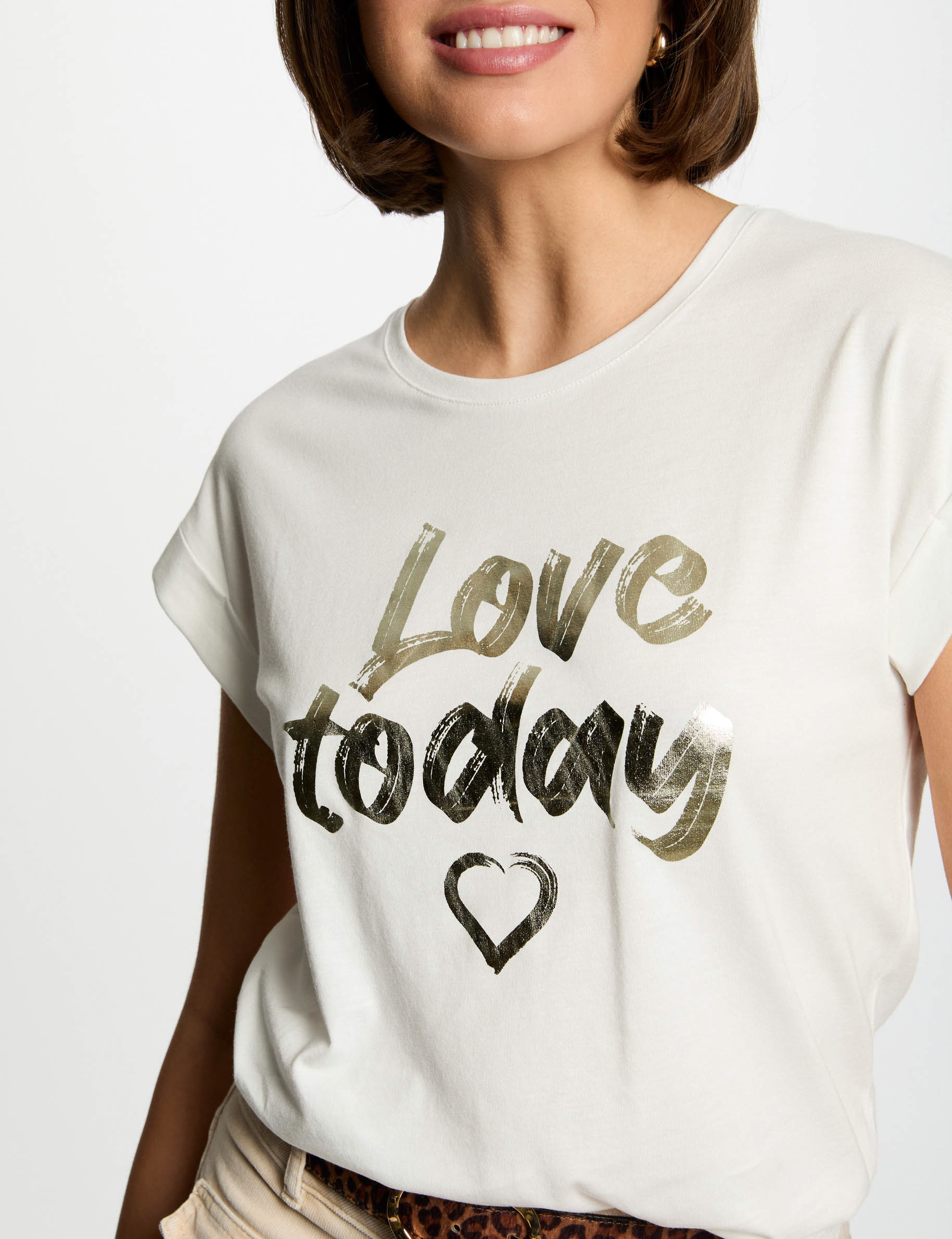 t shirt mit aufdruck weiss damen T-Shirt mit Aufdruck weiss damen