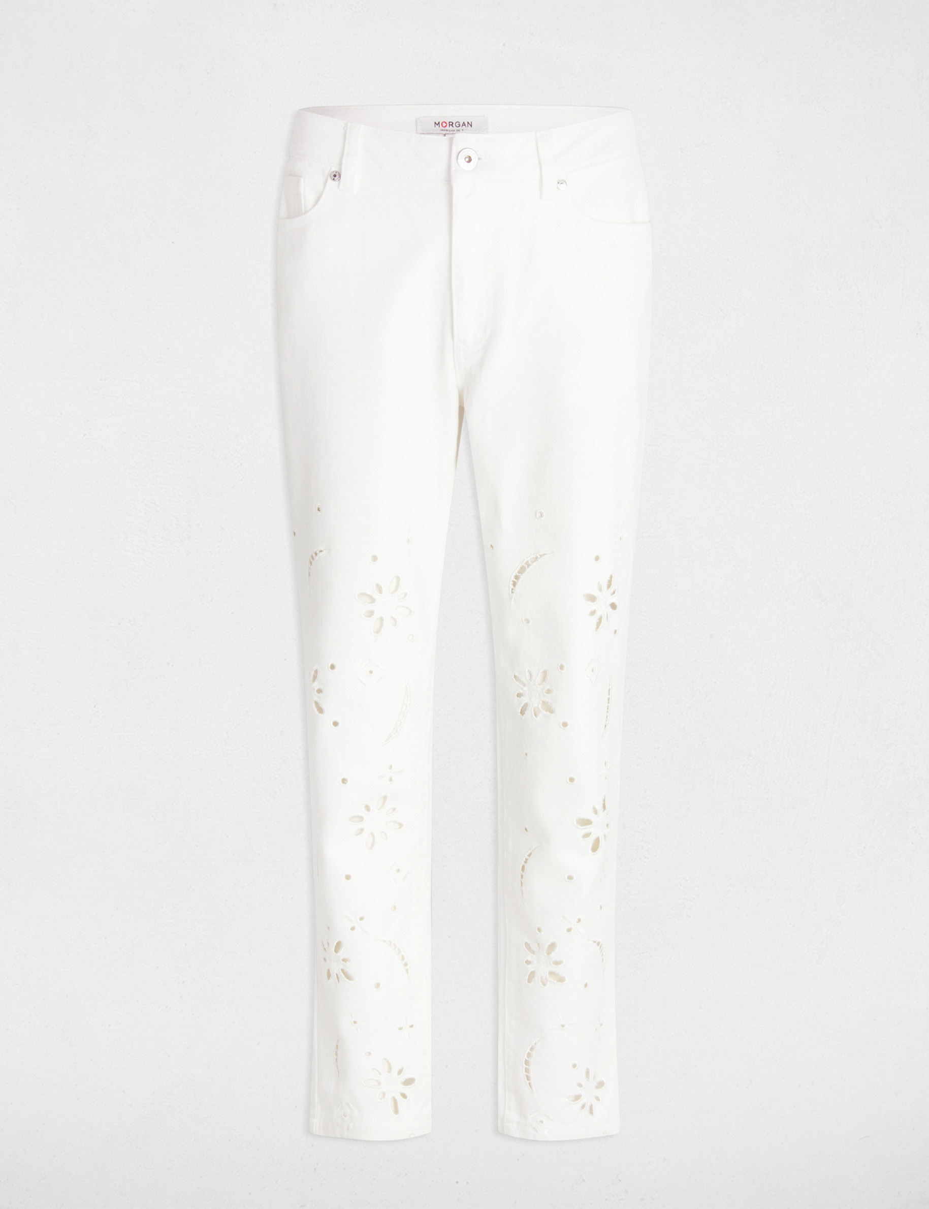 bestickte gerade jeans weiss damen Bestickte gerade Jeans weiss damen
