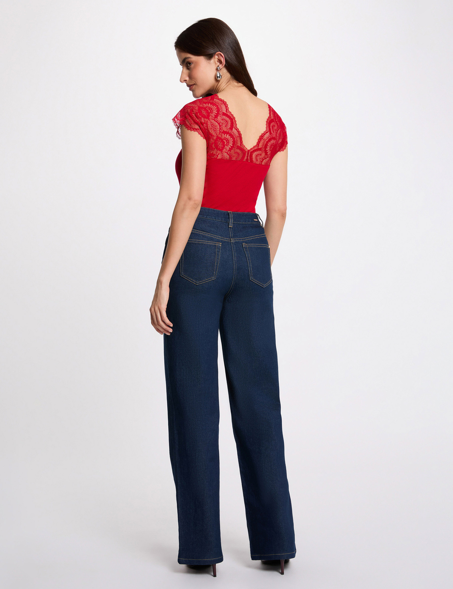 T-shirt manches courtes rouge femme