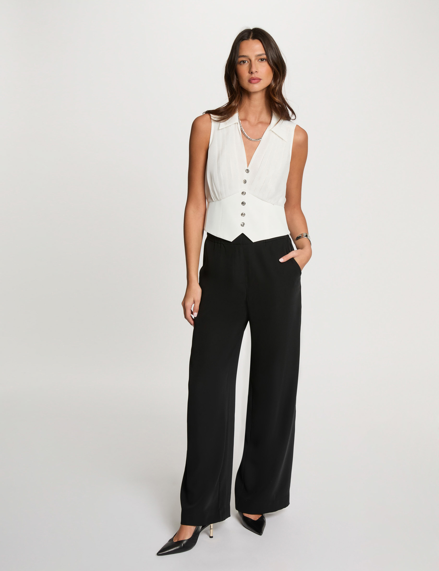 armelloses plissee top weiss damen Ärmelloses Plissee-Top weiss damen