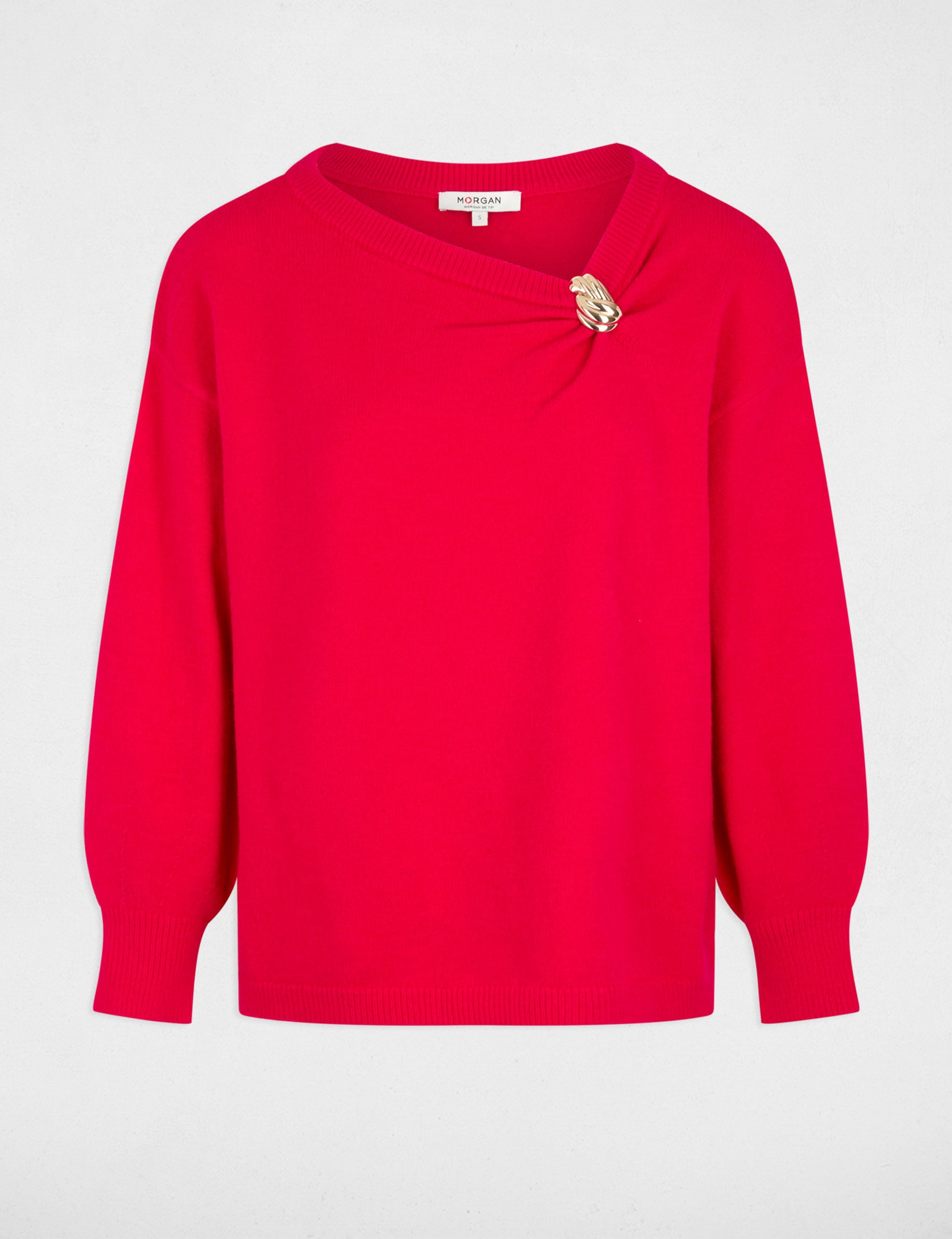 Asymmetrischer Pullover mit Schmuck damen