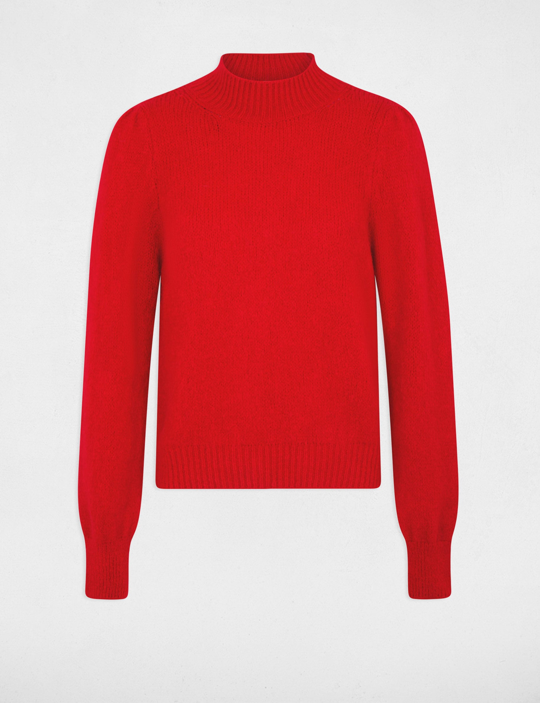 Pull col montant rouge femme