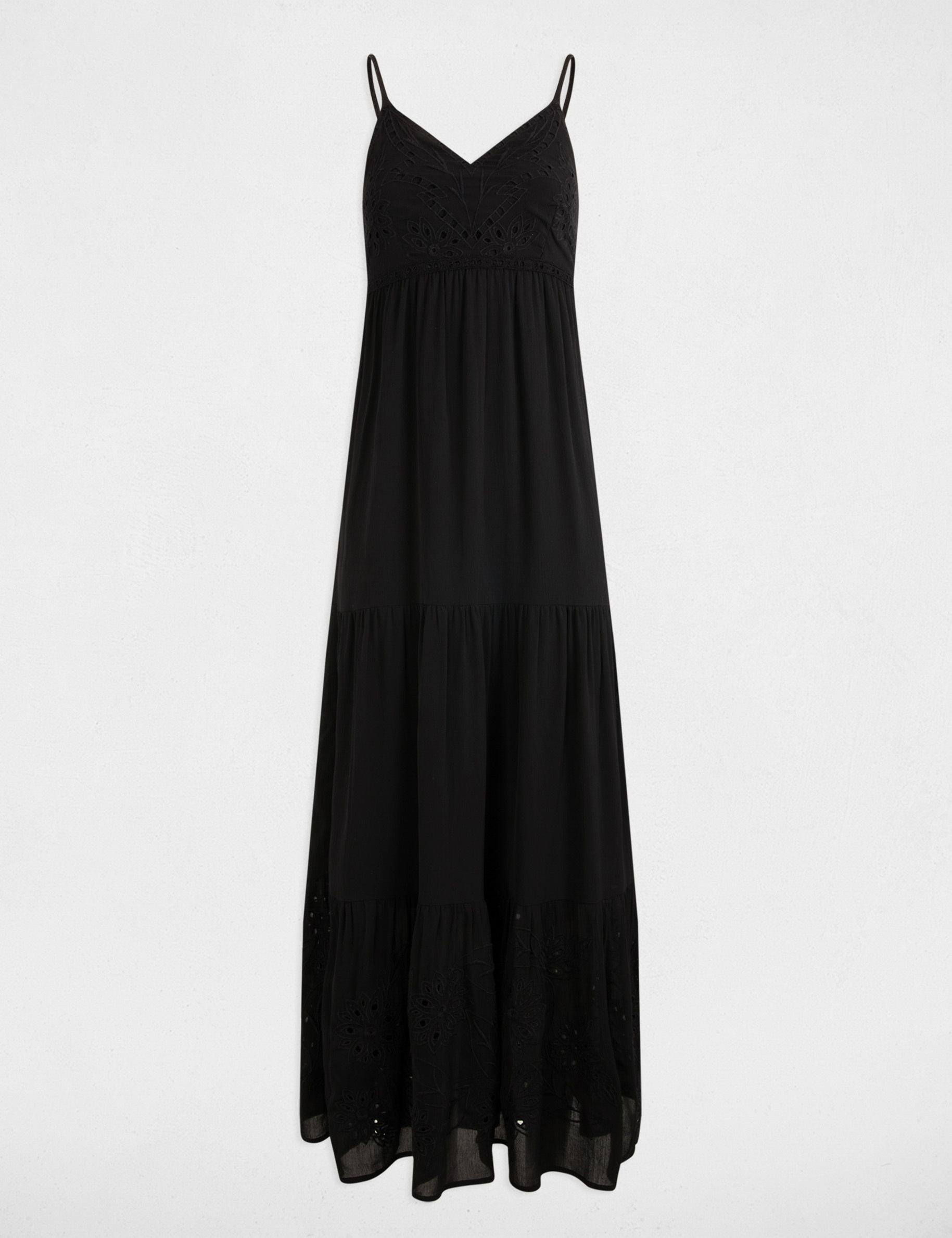 langes flieendes kleid mit stickerei schwarz damen Langes, fließendes Kleid mit Stickerei schwarz damen