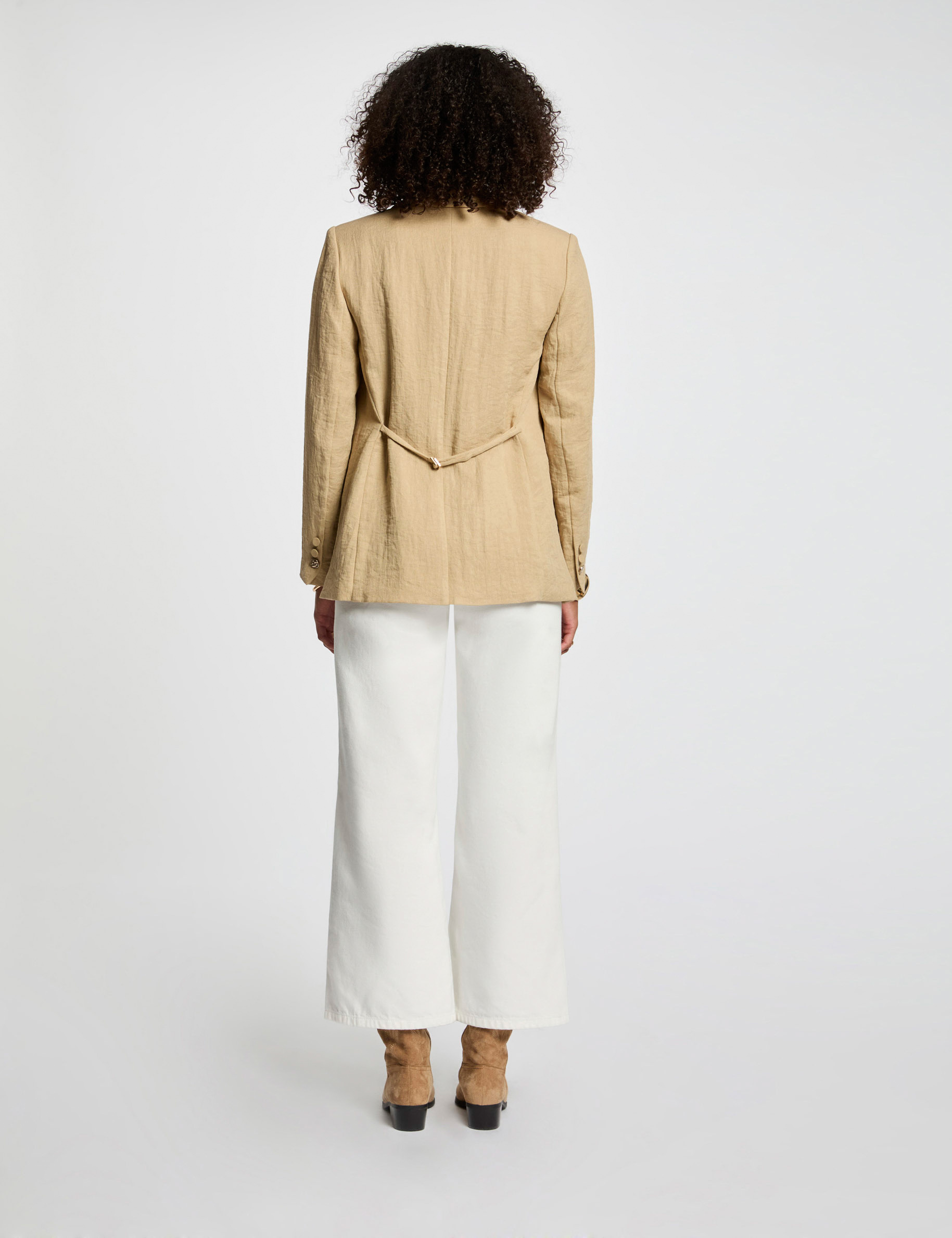 veste courte fluide beige femme Veste courte fluide beige femme