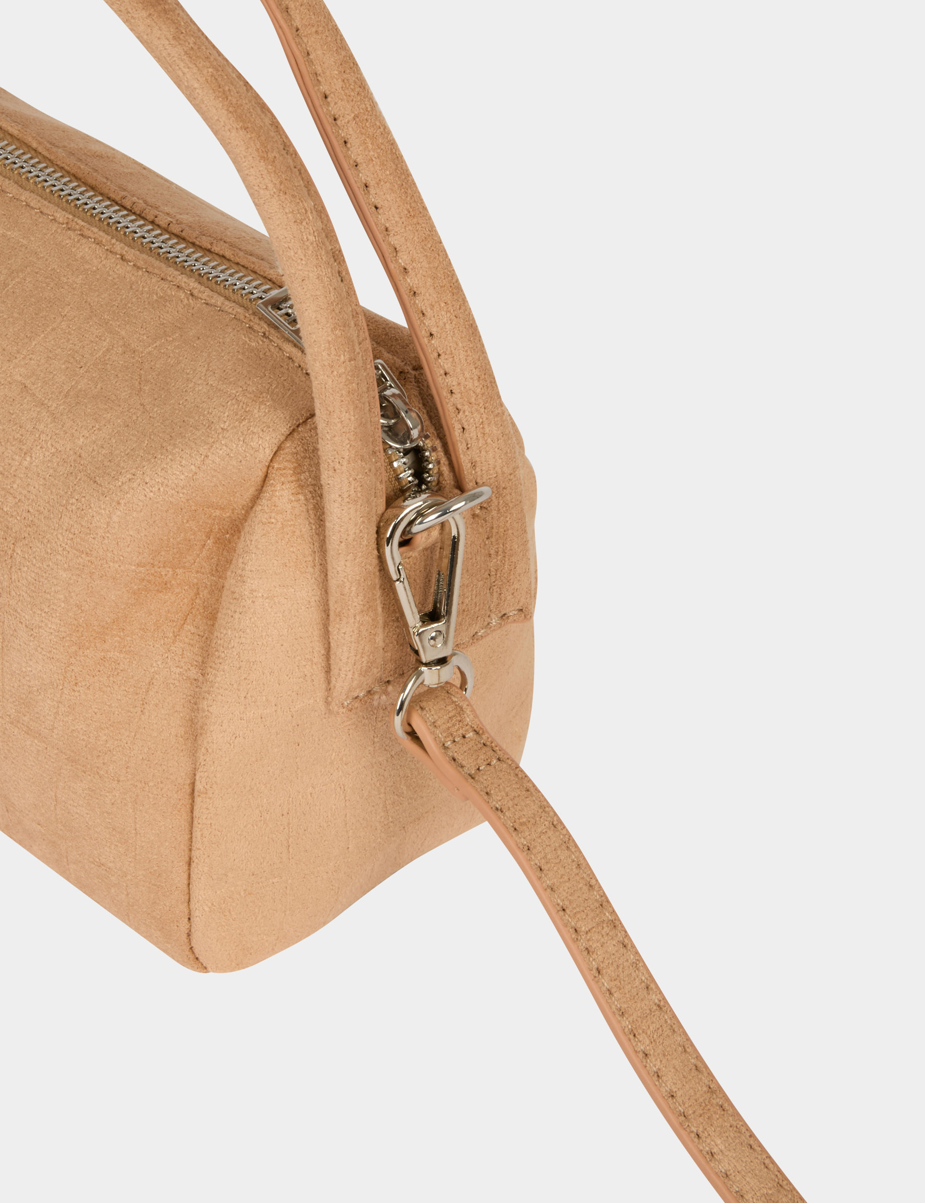 Umh&auml;ngetasche aus Kunstleder beige damen