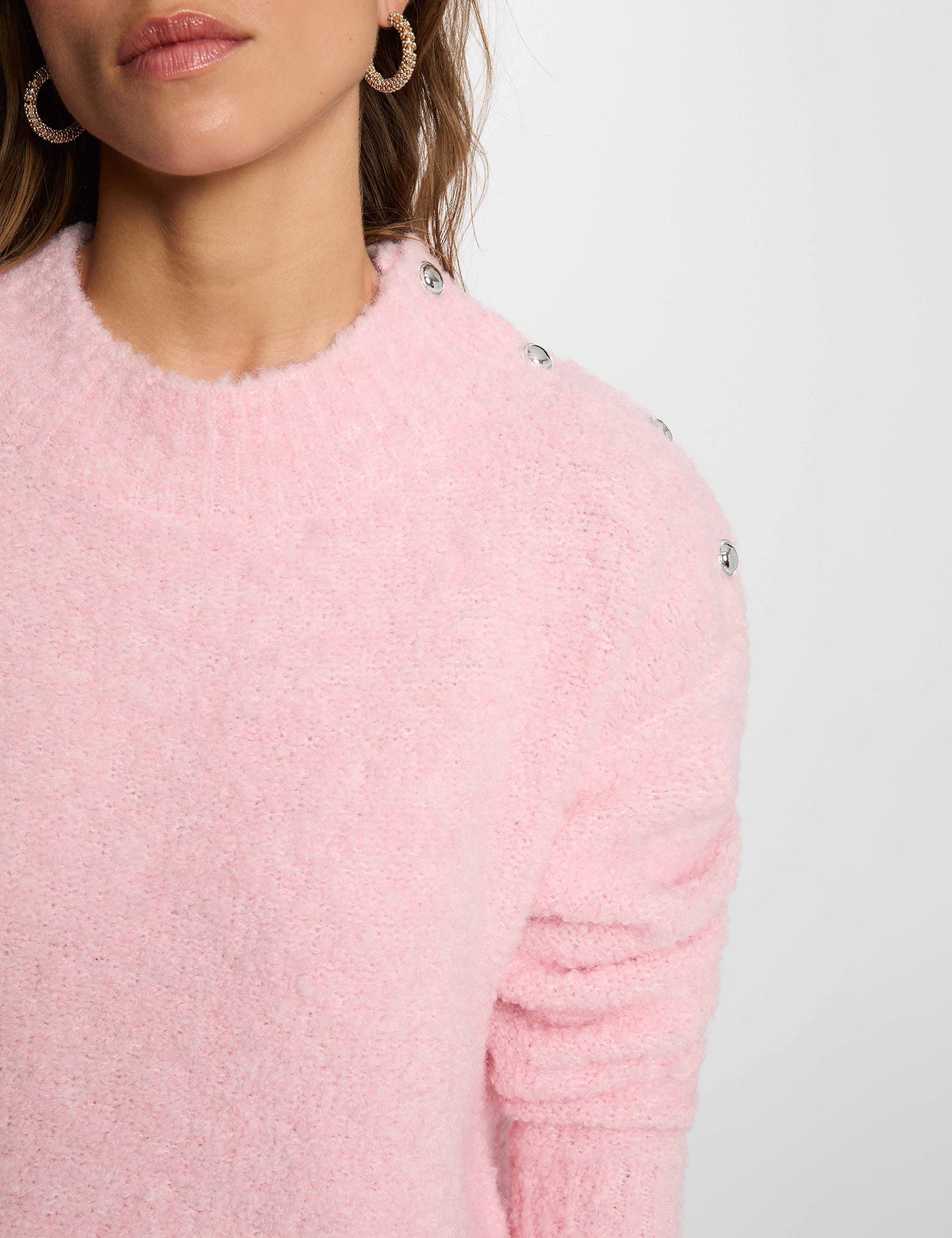 Pullover mit Rundhalsausschnitt hellrosa damen