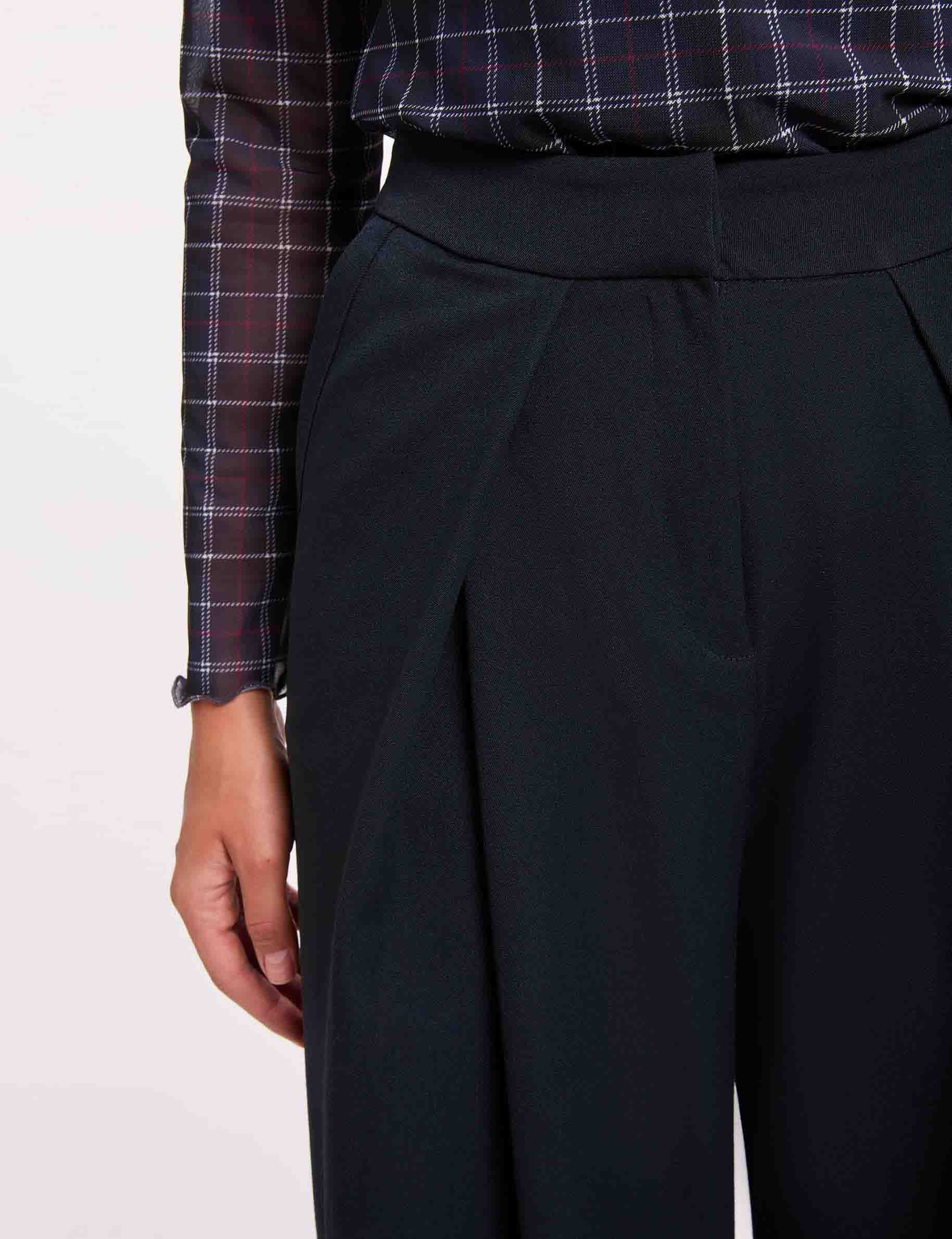 Weite Hose mit Falten marineblau damen