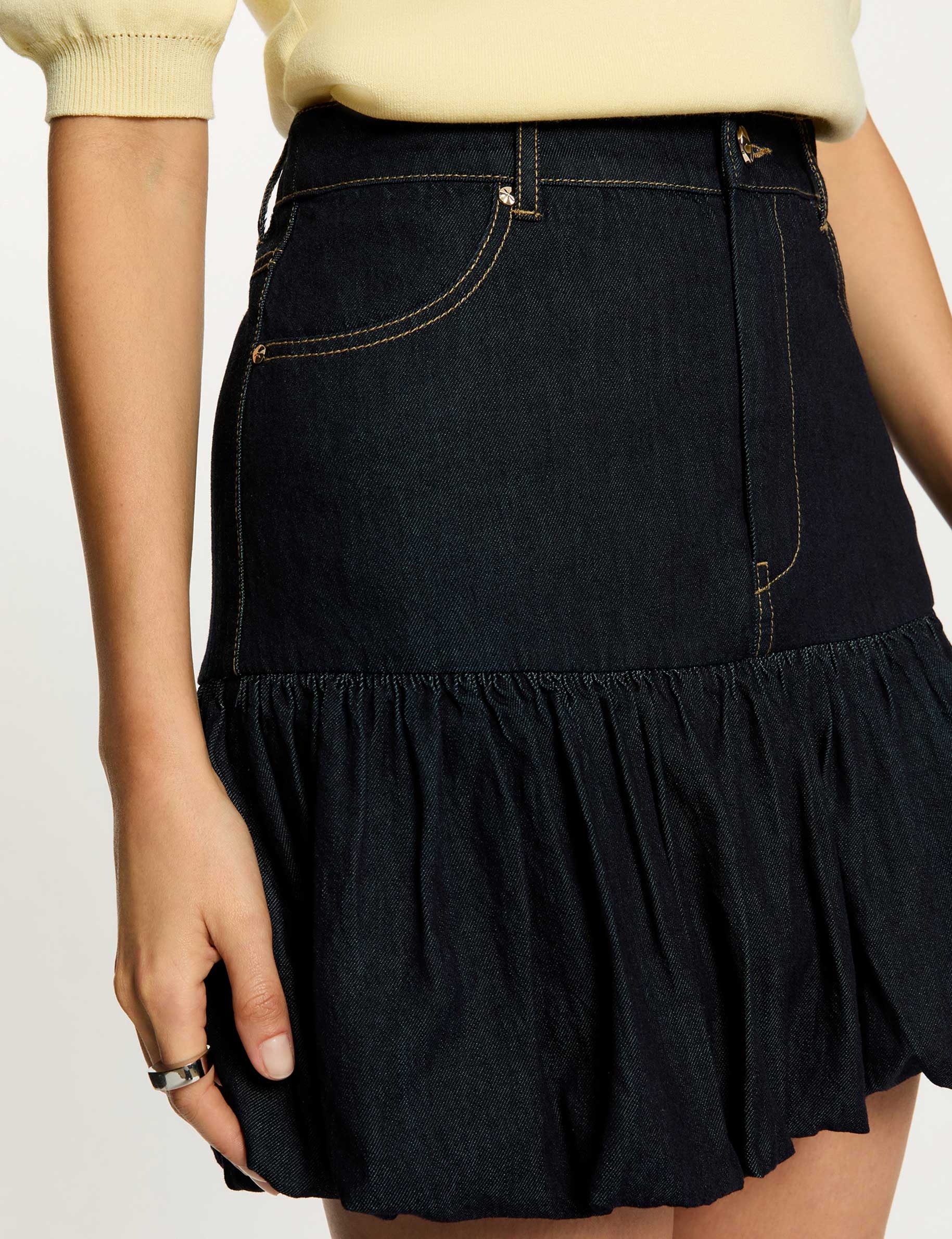 Ballonrock aus Jeans blau damen