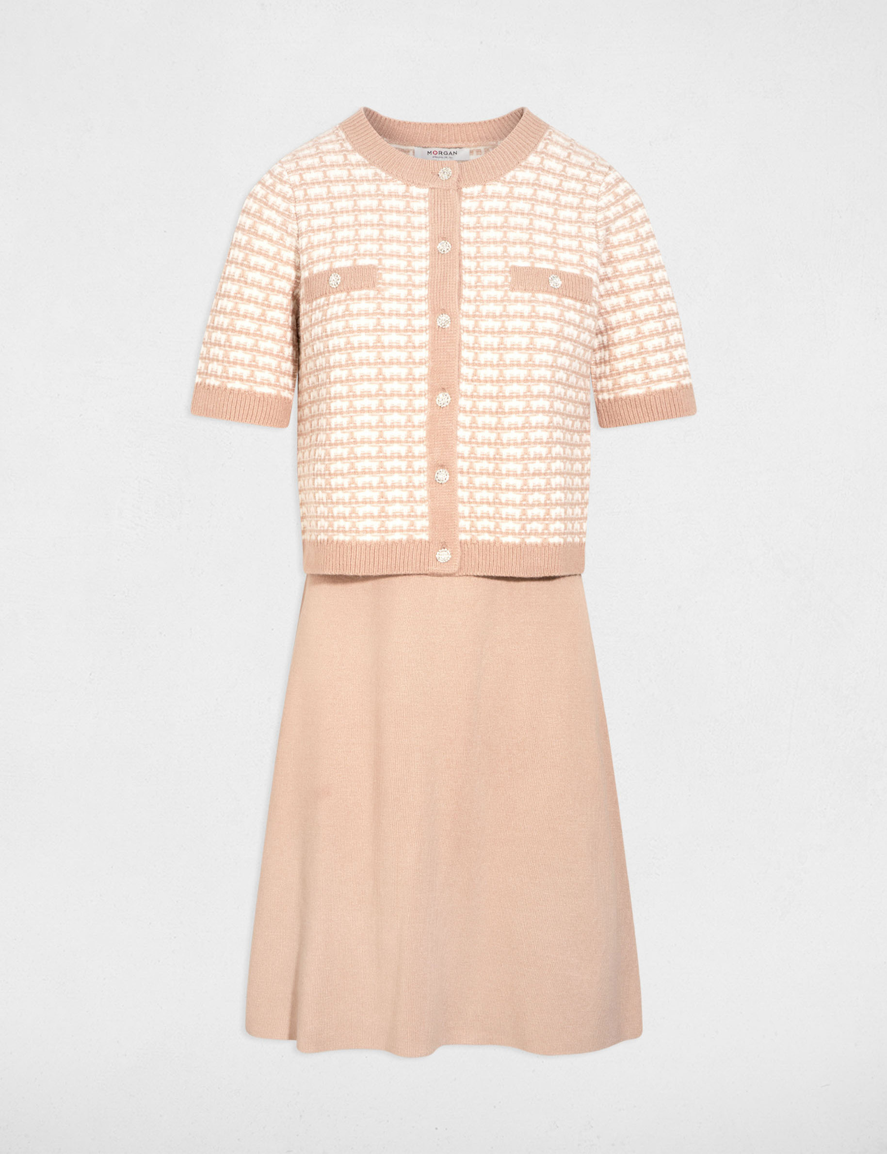 2-in-1 Strickkleid maulwurfsgrau damen