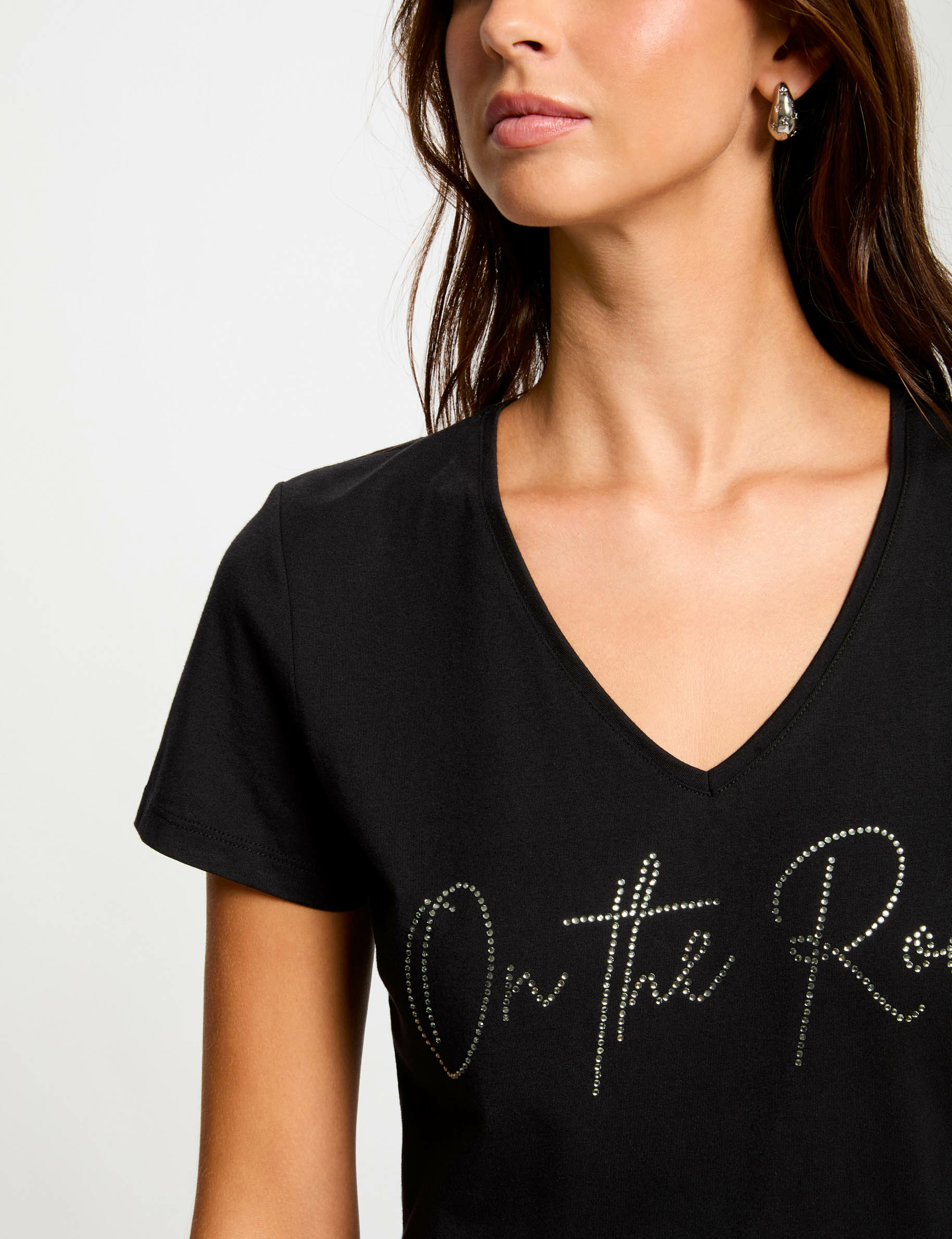 T shirt a inscription noir femme