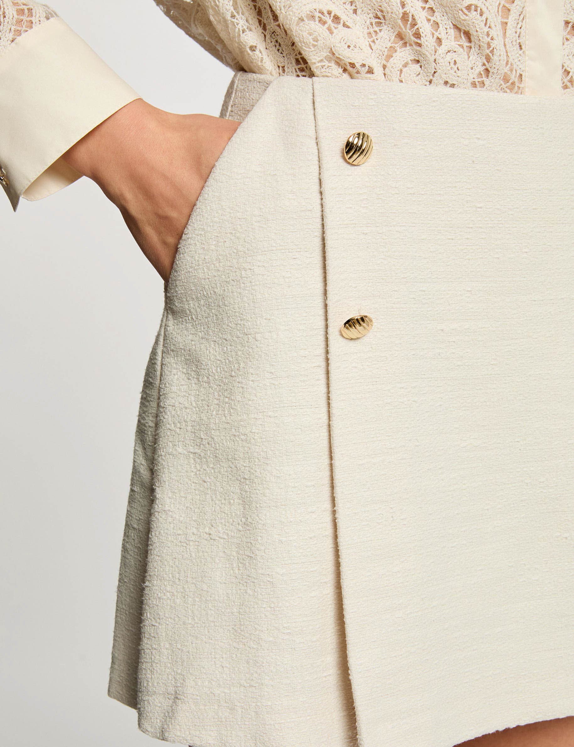 Jupe-short tweed ajust&eacute;e sable femme